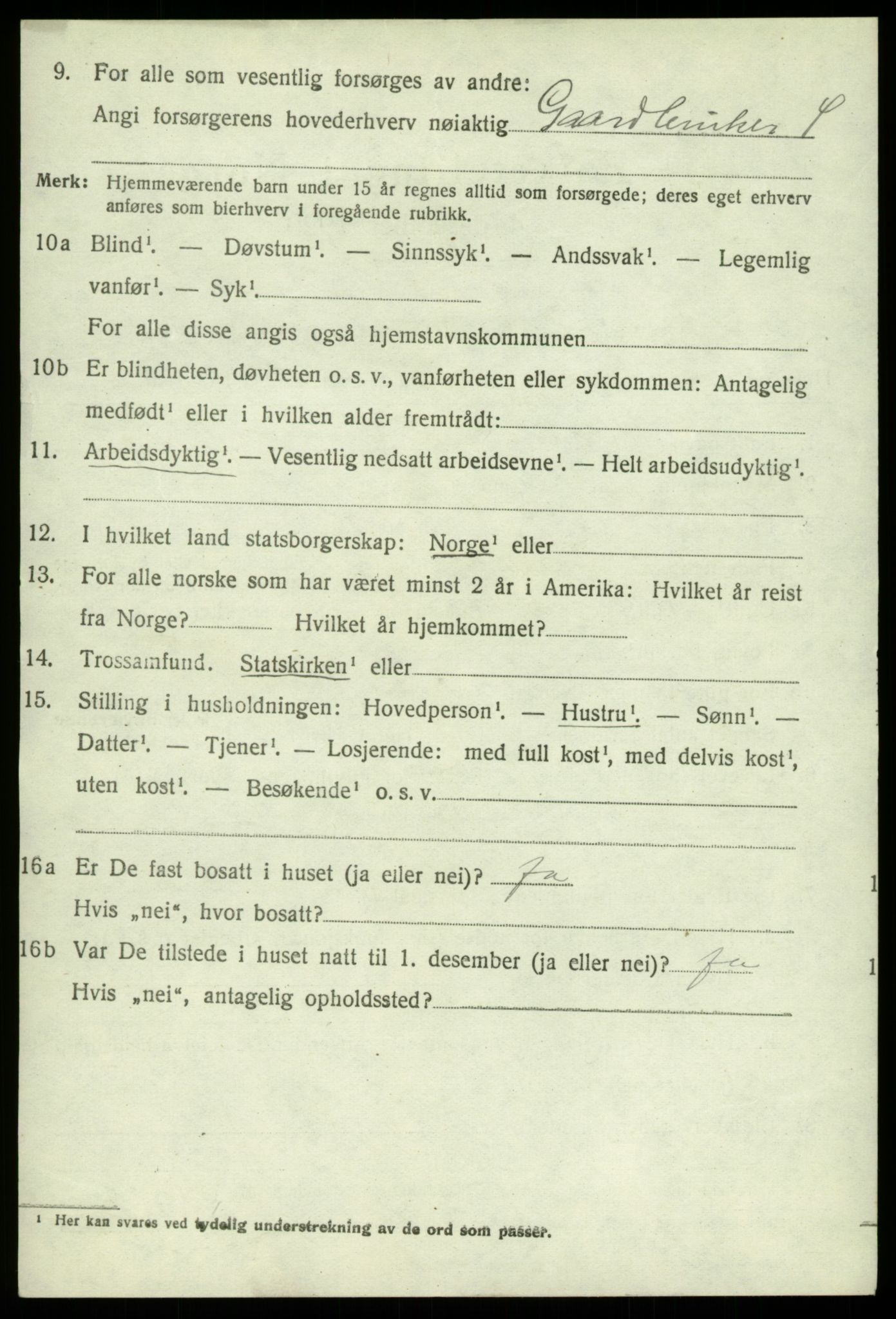 SAB, 1920 census for Jondal, 1920, p. 2495