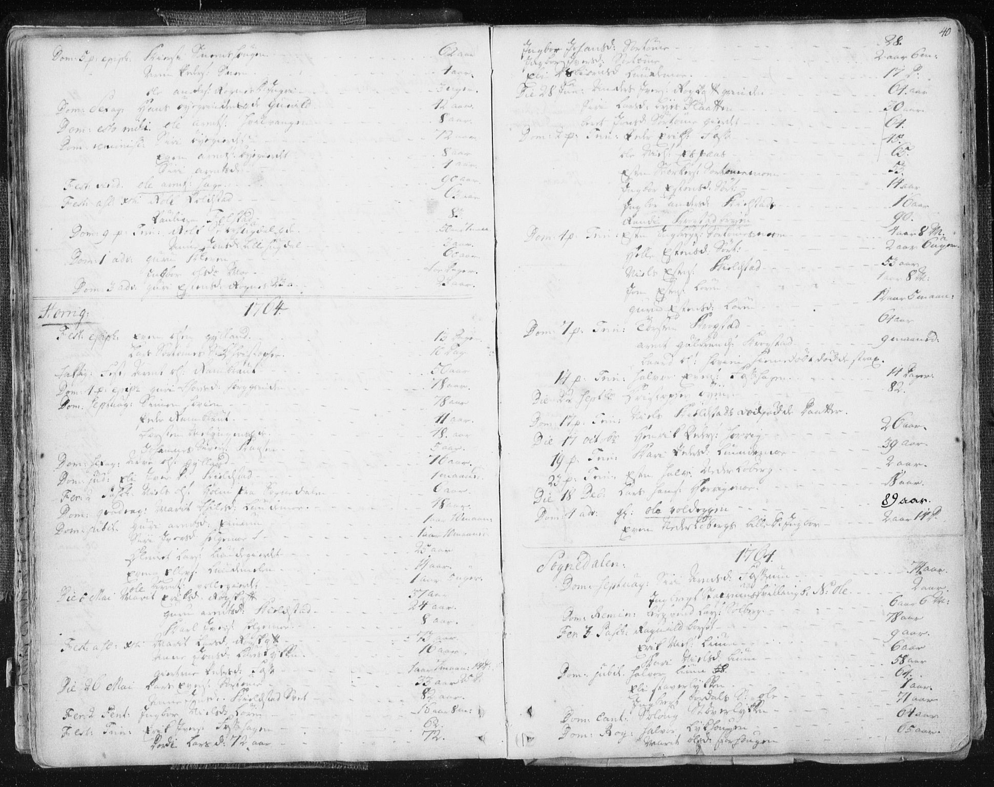 Ministerialprotokoller, klokkerbøker og fødselsregistre - Sør-Trøndelag, SAT/A-1456/687/L0991: Parish register (official) no. 687A02, 1747-1790, p. 40