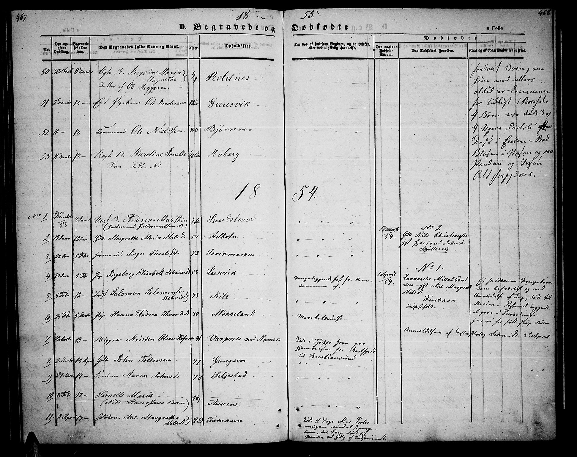 Trondenes sokneprestkontor, SATØ/S-1319/H/Hb/L0006klokker: Parish register (copy) no. 6, 1845-1855, p. 467-468