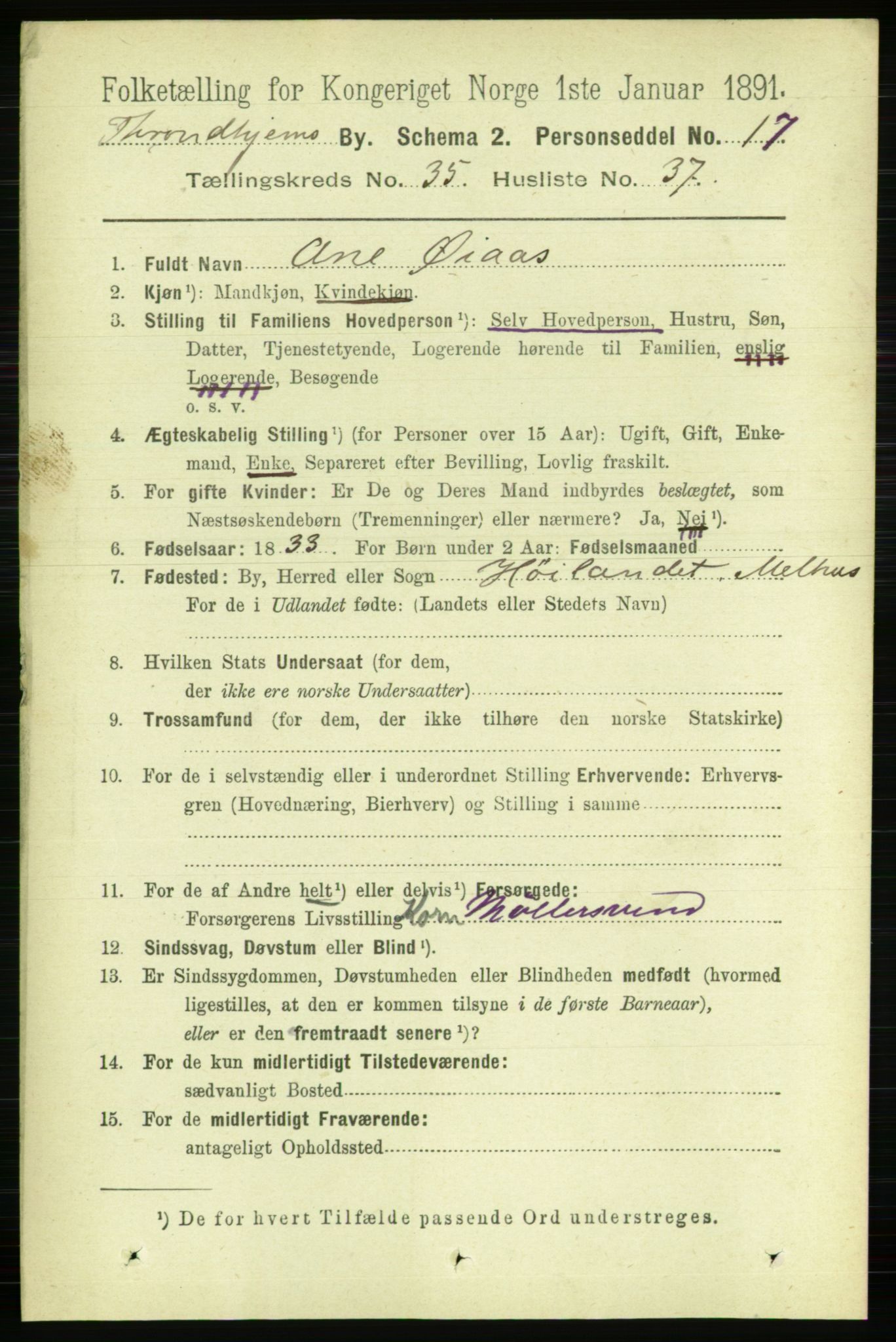 RA, 1891 census for 1601 Trondheim, 1891, p. 26840