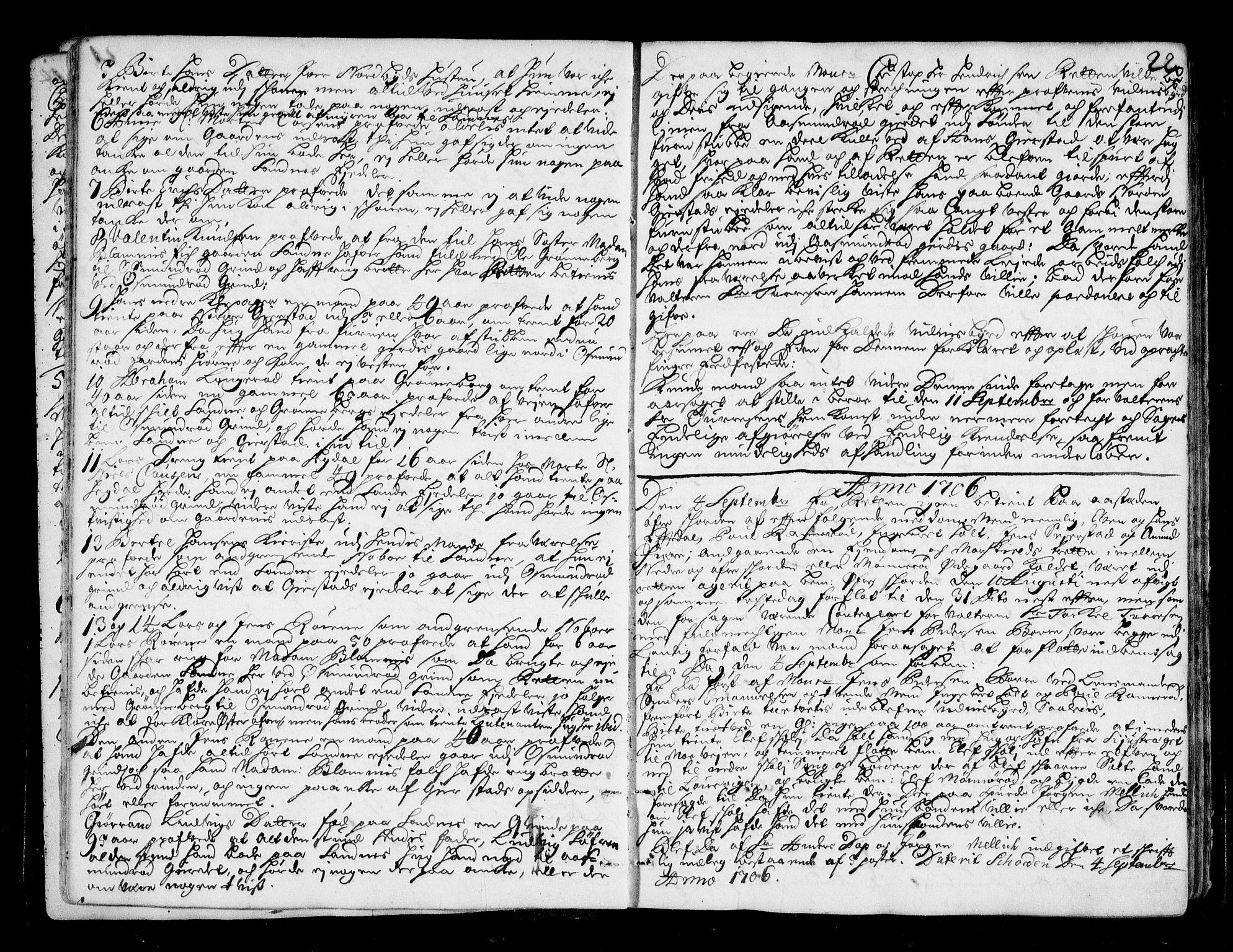 Larvik sorenskriveri, AV/SAKO-A-83/F/Fa/L0011: Tingbok, 1706-1710, p. 22