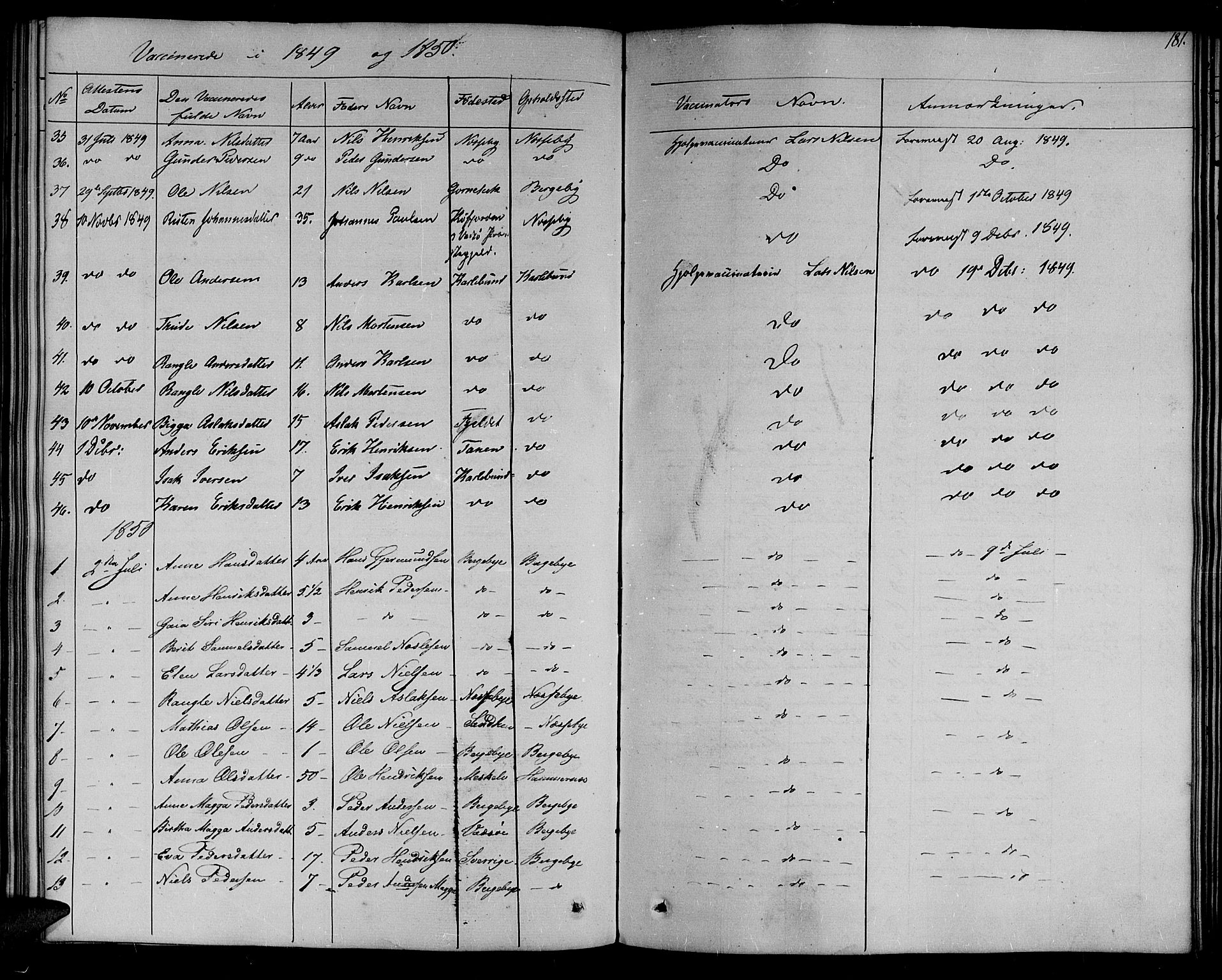 Nesseby sokneprestkontor, AV/SATØ-S-1330/H/Ha/L0001kirke: Parish register (official) no. 1, 1838-1855, p. 181