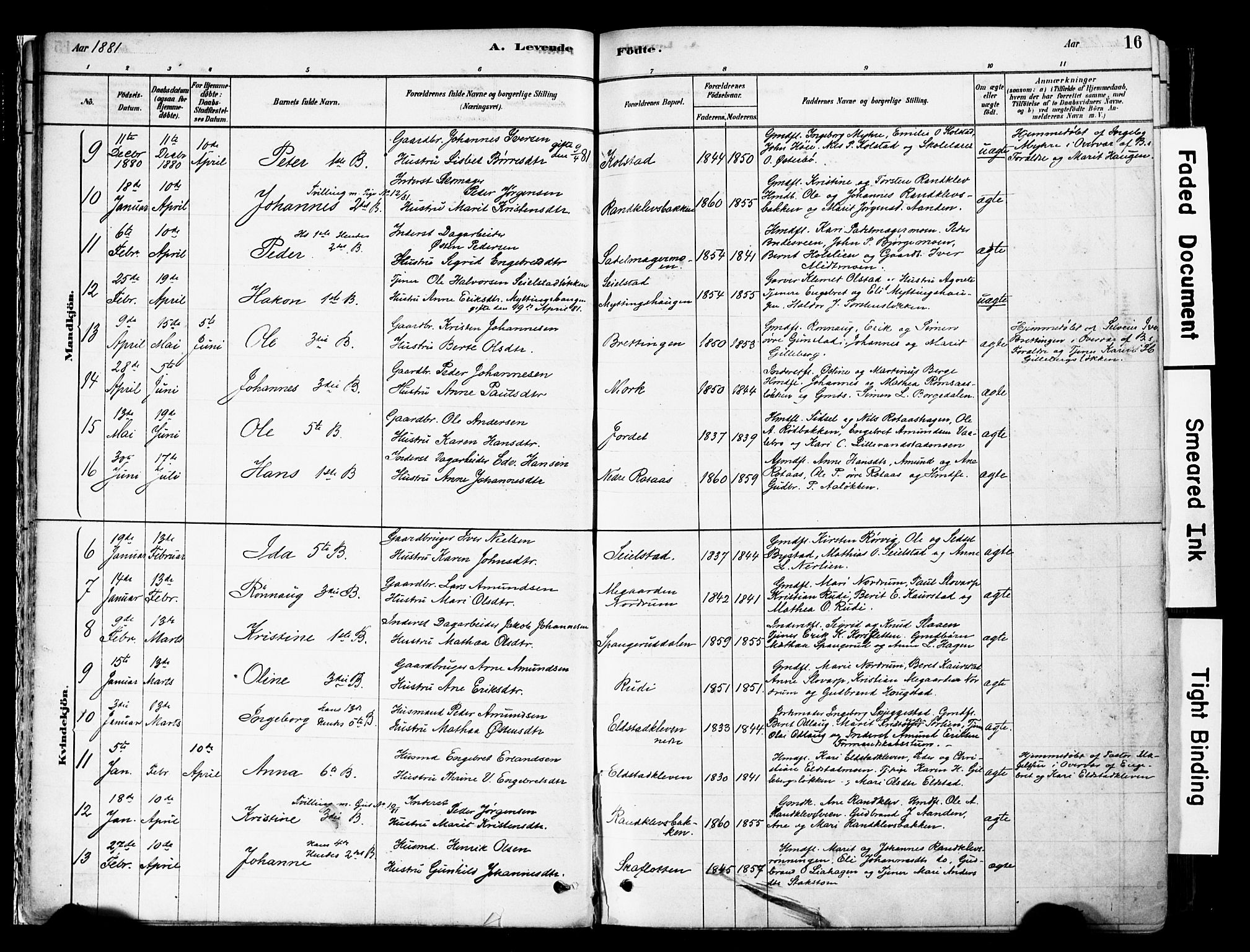 Ringebu prestekontor, AV/SAH-PREST-082/H/Ha/Haa/L0008: Parish register (official) no. 8, 1878-1898, p. 16