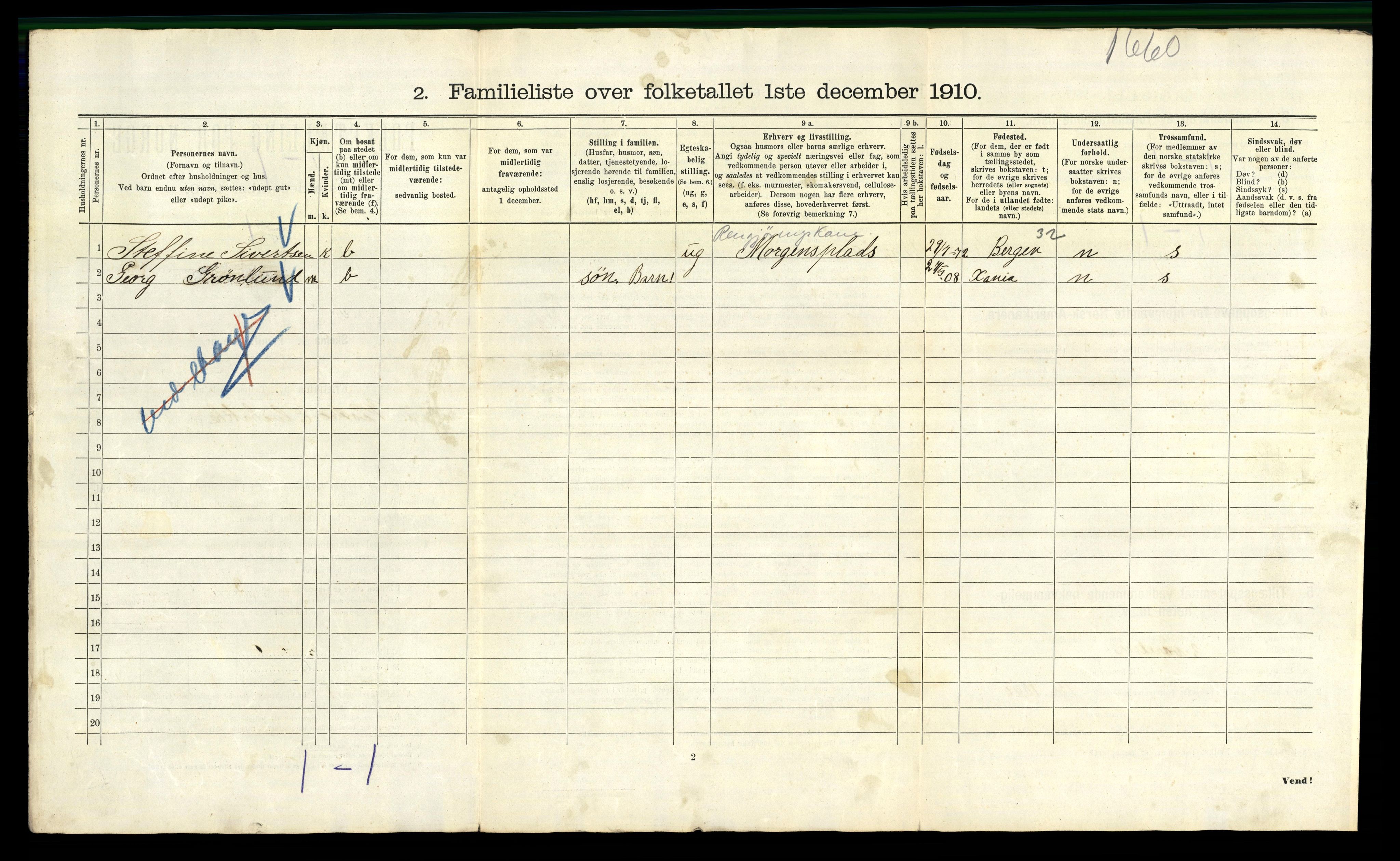 RA, 1910 census for Kristiania, 1910, p. 118190