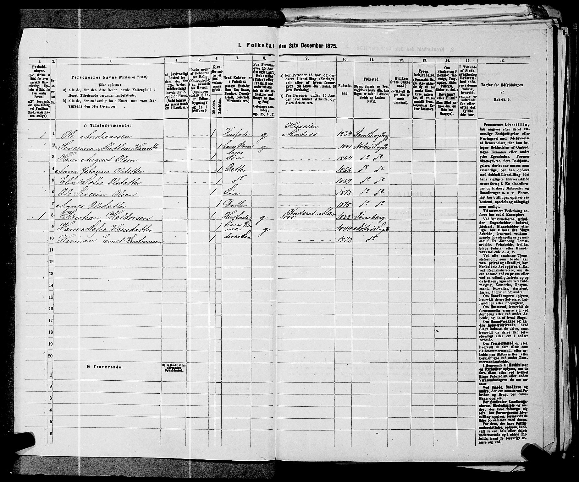 SAKO, 1875 census for 0722P Nøtterøy, 1875, p. 1973