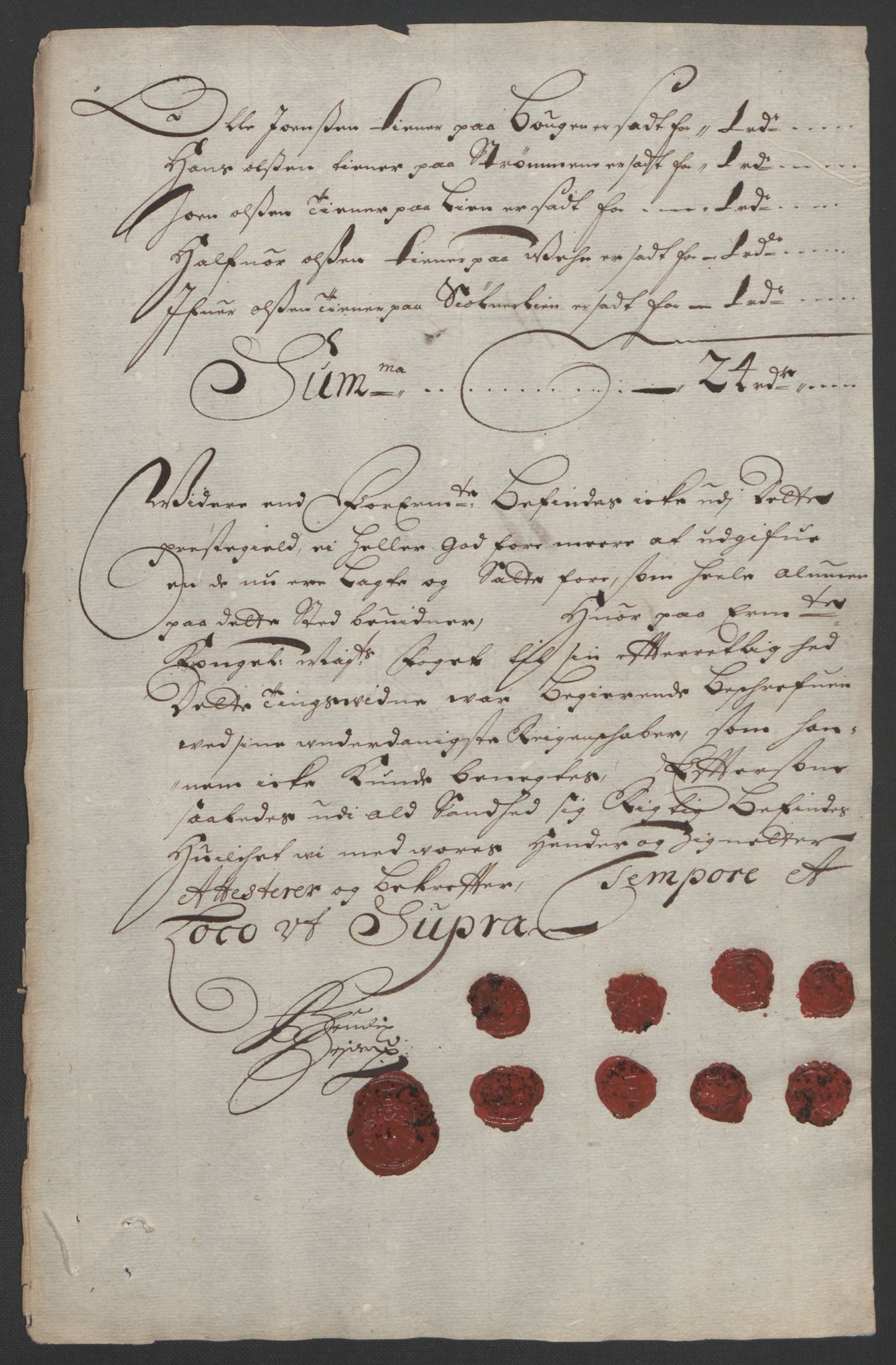 Rentekammeret inntil 1814, Reviderte regnskaper, Fogderegnskap, AV/RA-EA-4092/R13/L0832: Fogderegnskap Solør, Odal og Østerdal, 1694, p. 286