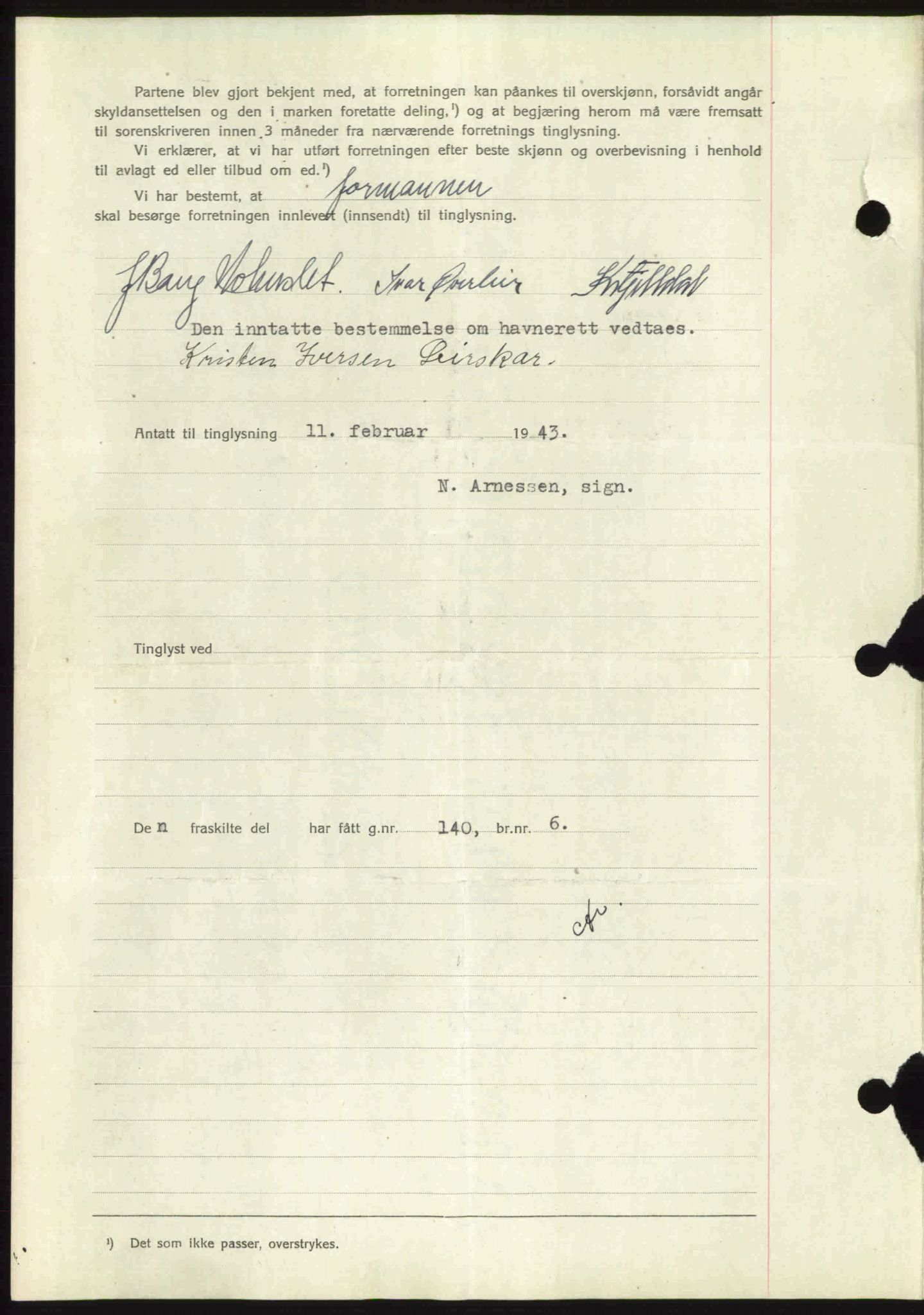 Rana sorenskriveri , SAT/A-1108/1/2/2C: Mortgage book no. A 10, 1942-1943, Diary no: : 181/1943