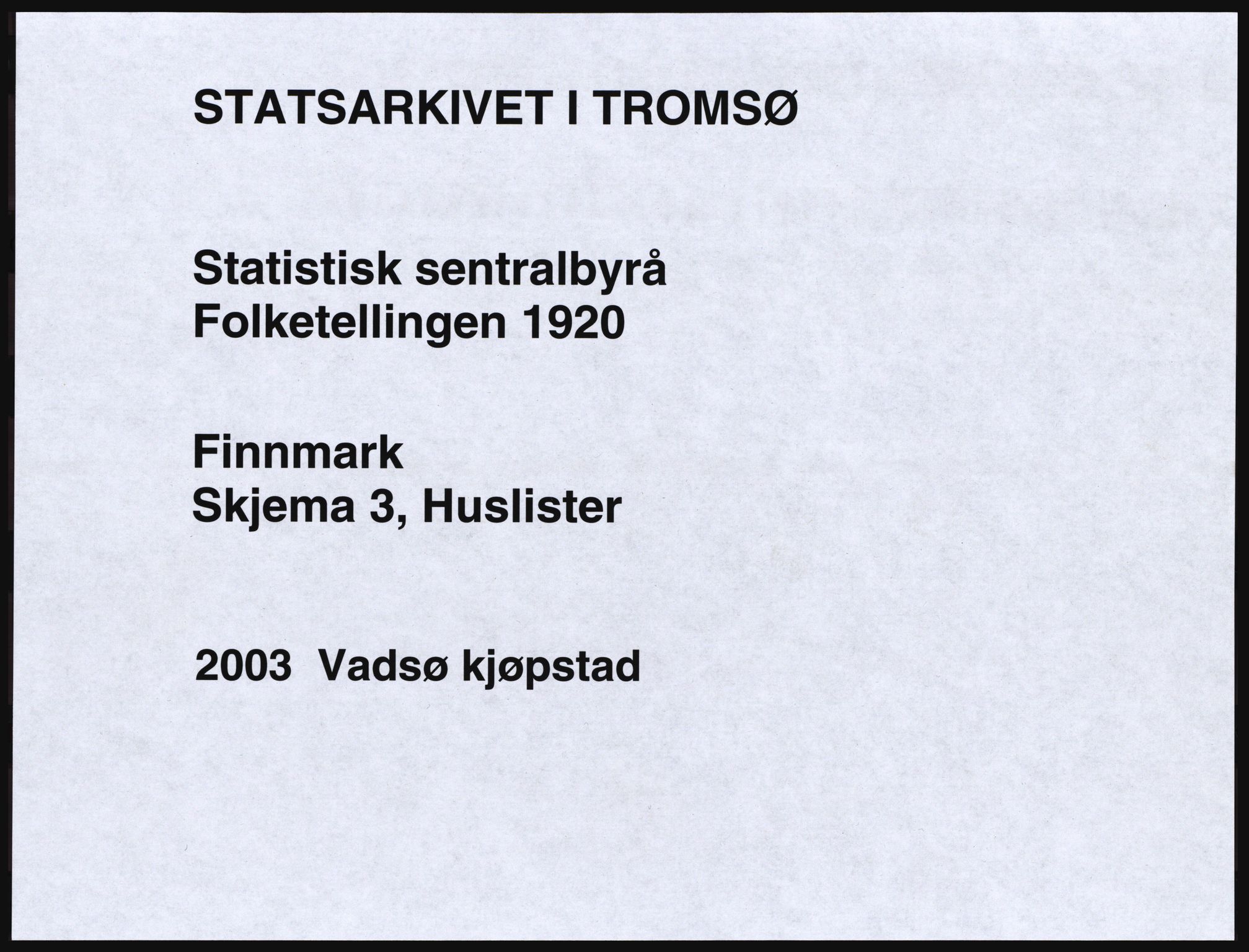 SATØ, 1920 census for Vadsø, 1920, p. 16