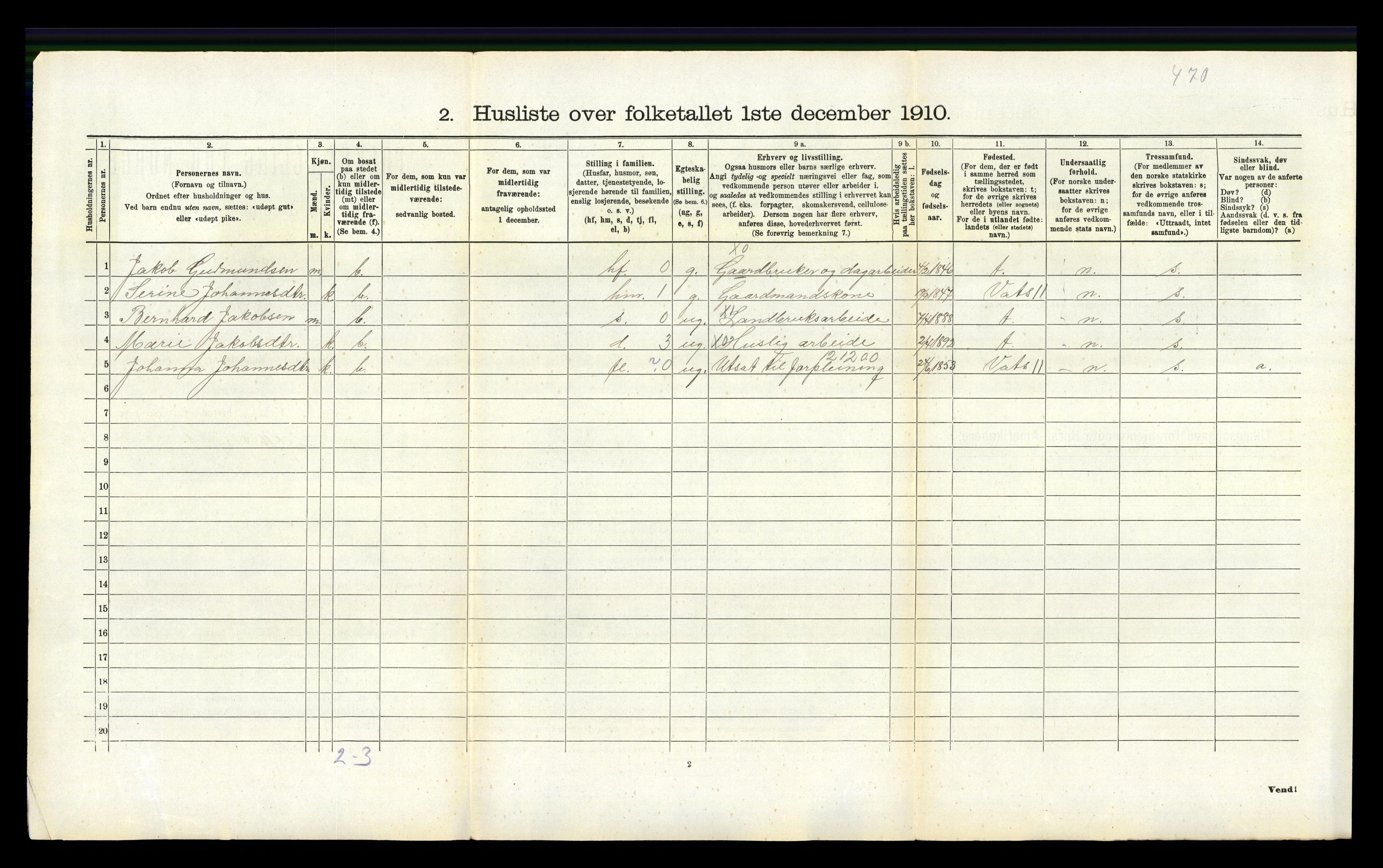 RA, 1910 census for Vikebygd, 1910, p. 228