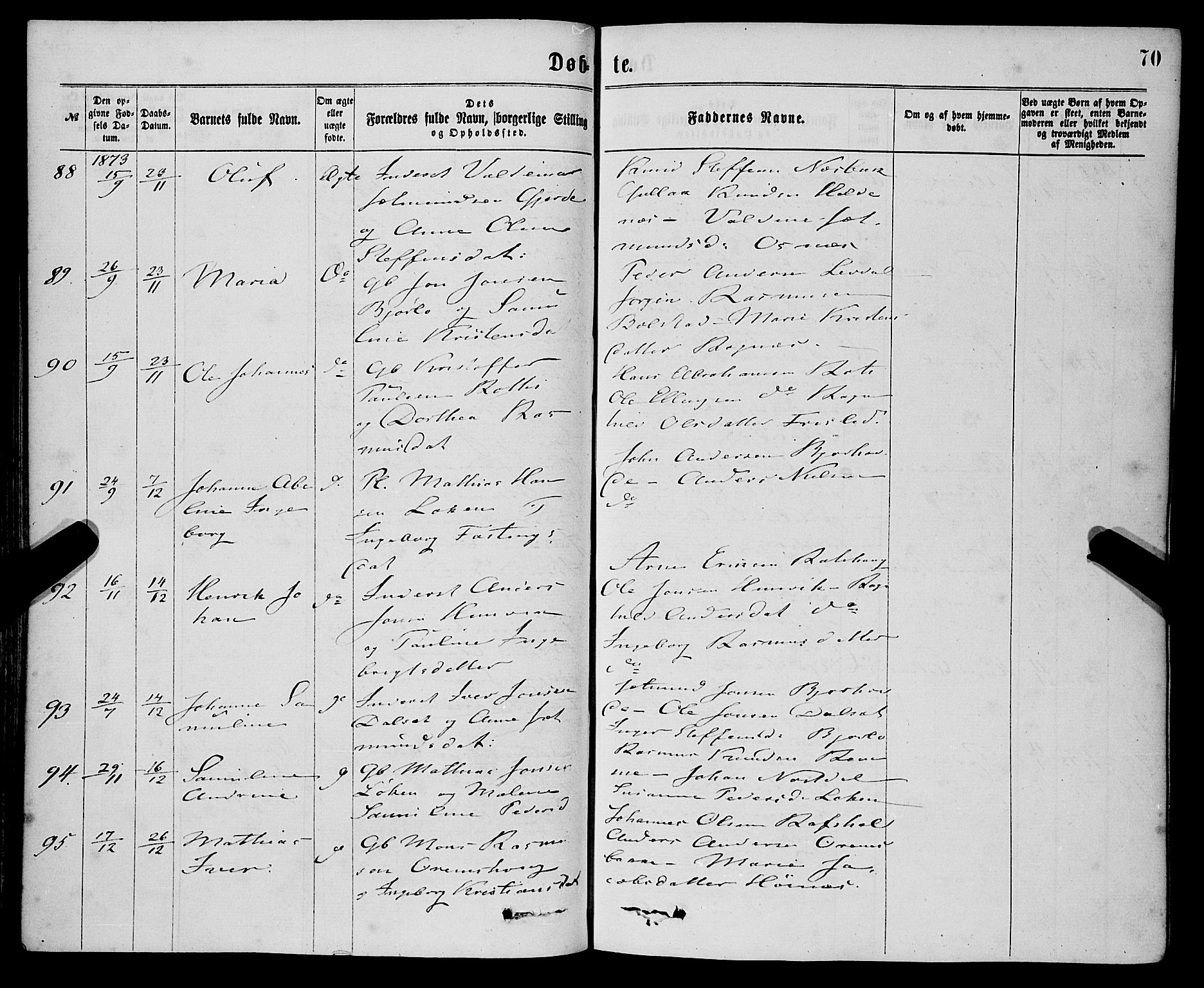 Eid sokneprestembete, AV/SAB-A-82301/H/Haa/Haaa/L0010: Parish register (official) no. A 10, 1867-1878, p. 70