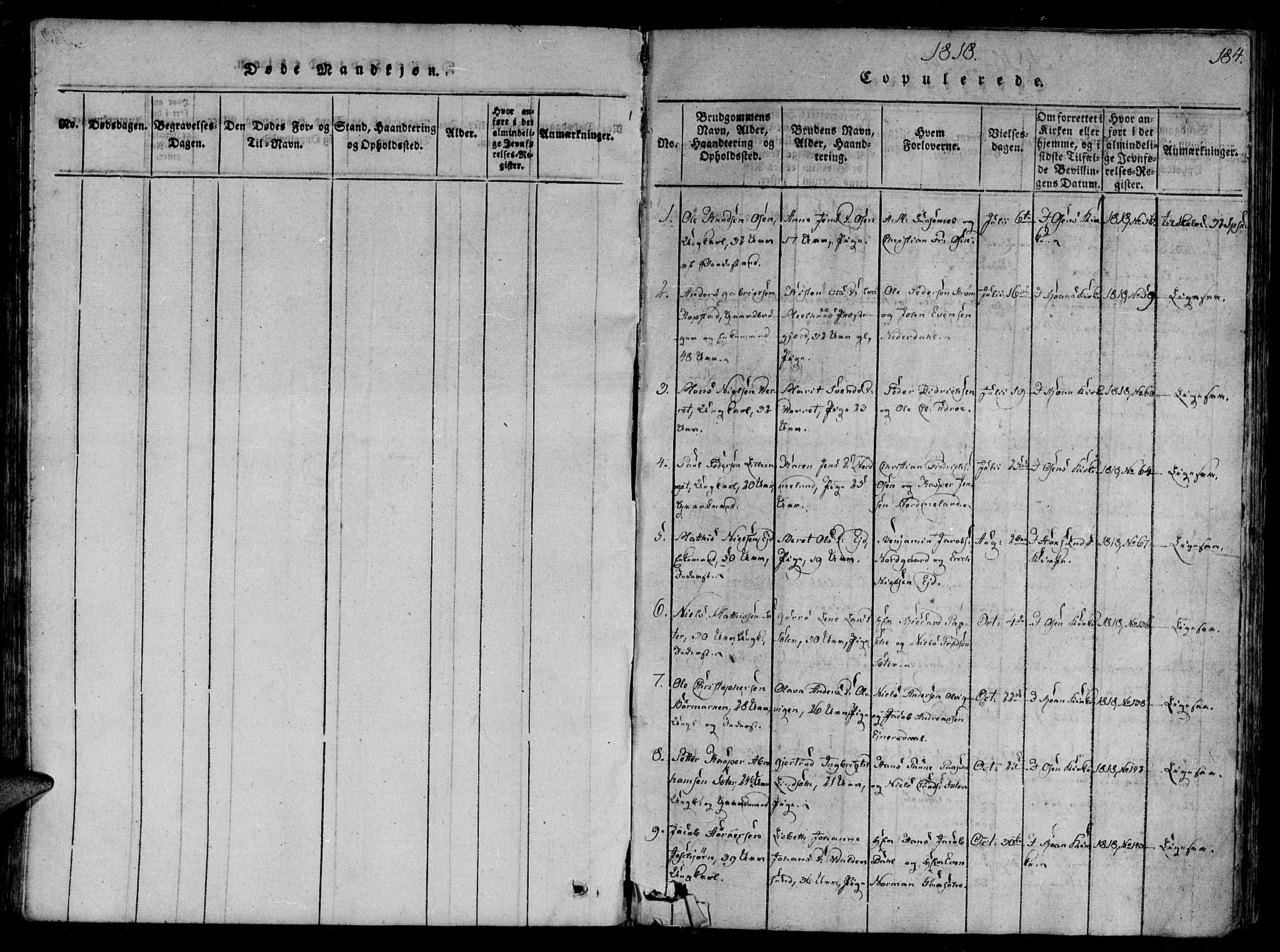 Ministerialprotokoller, klokkerbøker og fødselsregistre - Sør-Trøndelag, SAT/A-1456/657/L0702: Parish register (official) no. 657A03, 1818-1831, p. 184