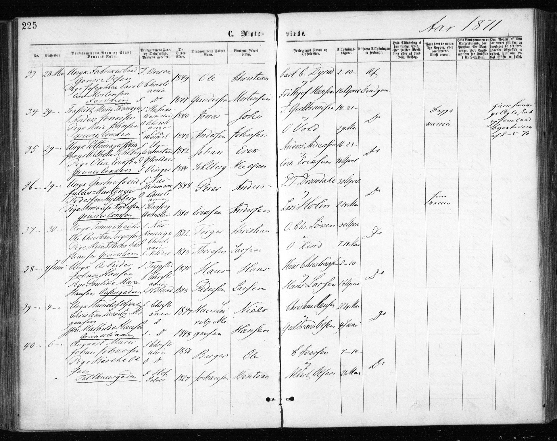 Gamle Aker prestekontor Kirkebøker, AV/SAO-A-10617a/F/L0003: Parish register (official) no. 3, 1865-1873, p. 225