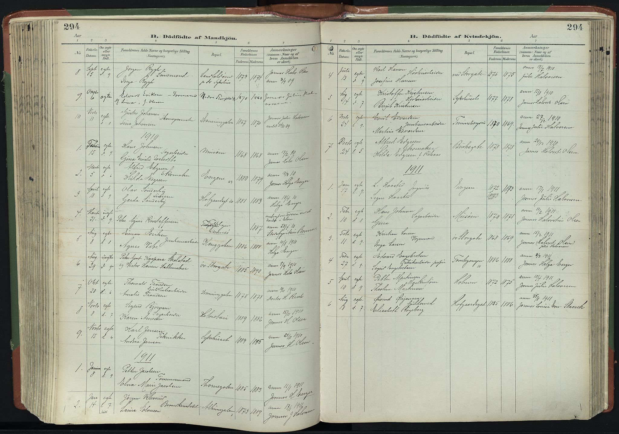 Bragernes kirkebøker, AV/SAKO-A-6/F/Fb/L0009: Parish register (official) no. II 9, 1902-1911, p. 294