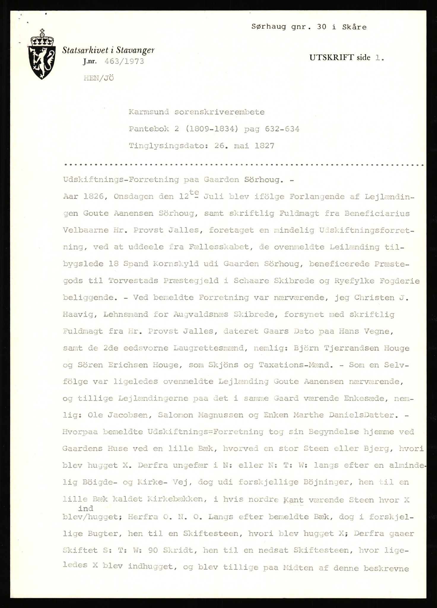 Statsarkivet i Stavanger, SAST/A-101971/03/Y/Yj/L0084: Avskrifter sortert etter gårdsnavn: Søiland - Sørhaug, 1750-1930, p. 623