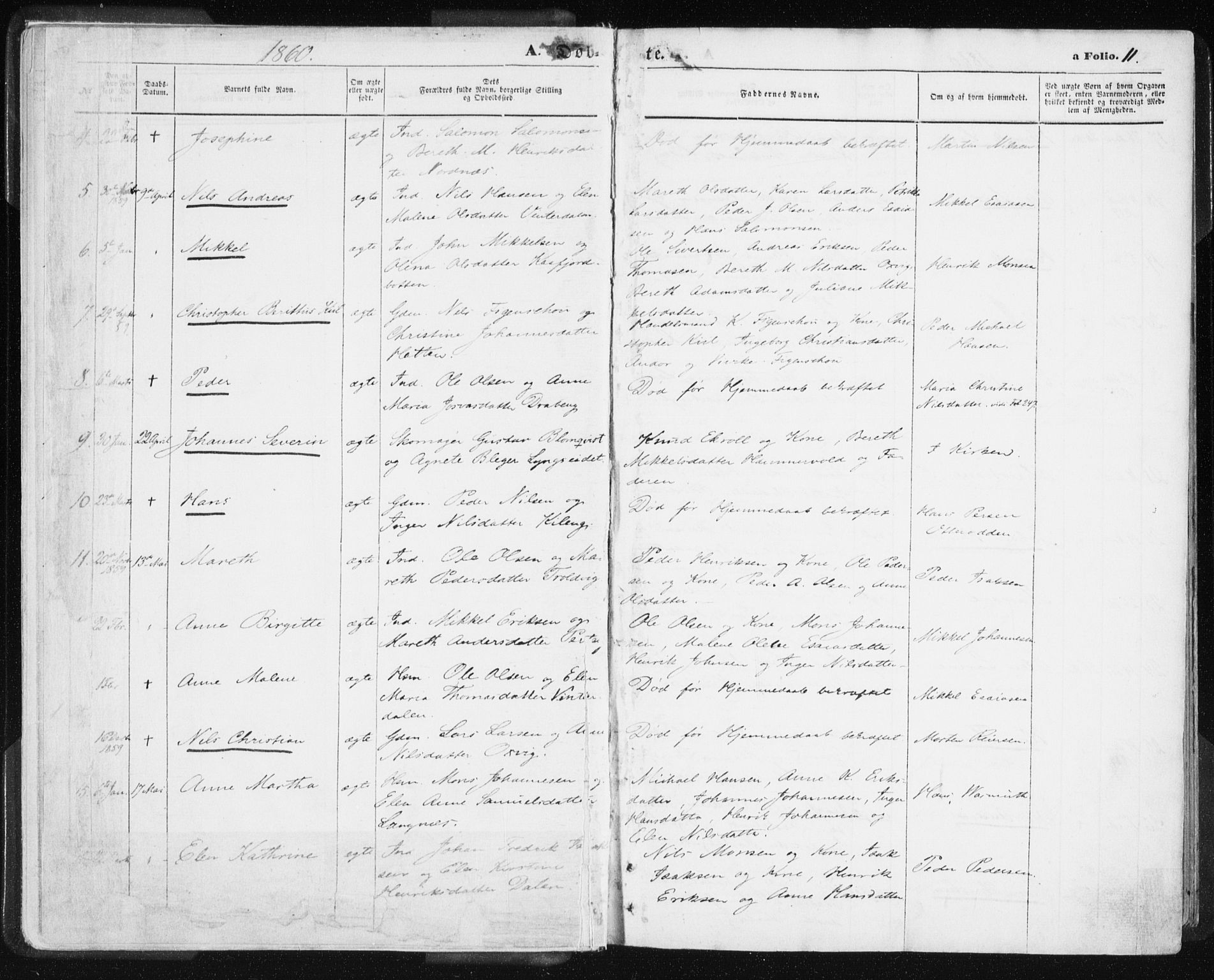 Lyngen sokneprestembete, SATØ/S-1289/H/He/Hea/L0005kirke: Parish register (official) no. 5, 1859-1869, p. 11
