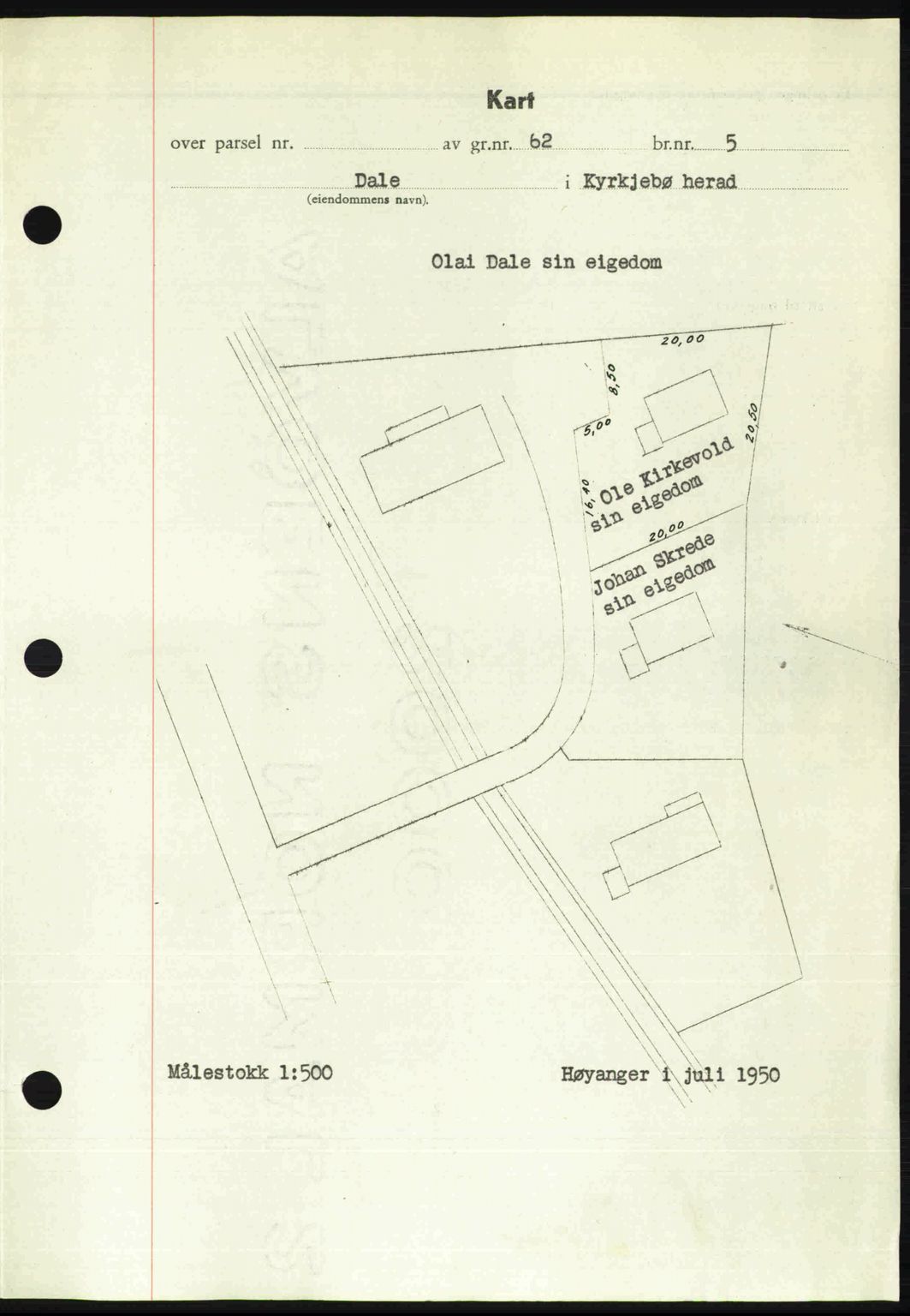 Ytre Sogn tingrett, SAB/A-2601/1/G/Gbb/L0009: Mortgage book no. A6 - A7 (B4), 1950-1950, Diary no: : 760/1950