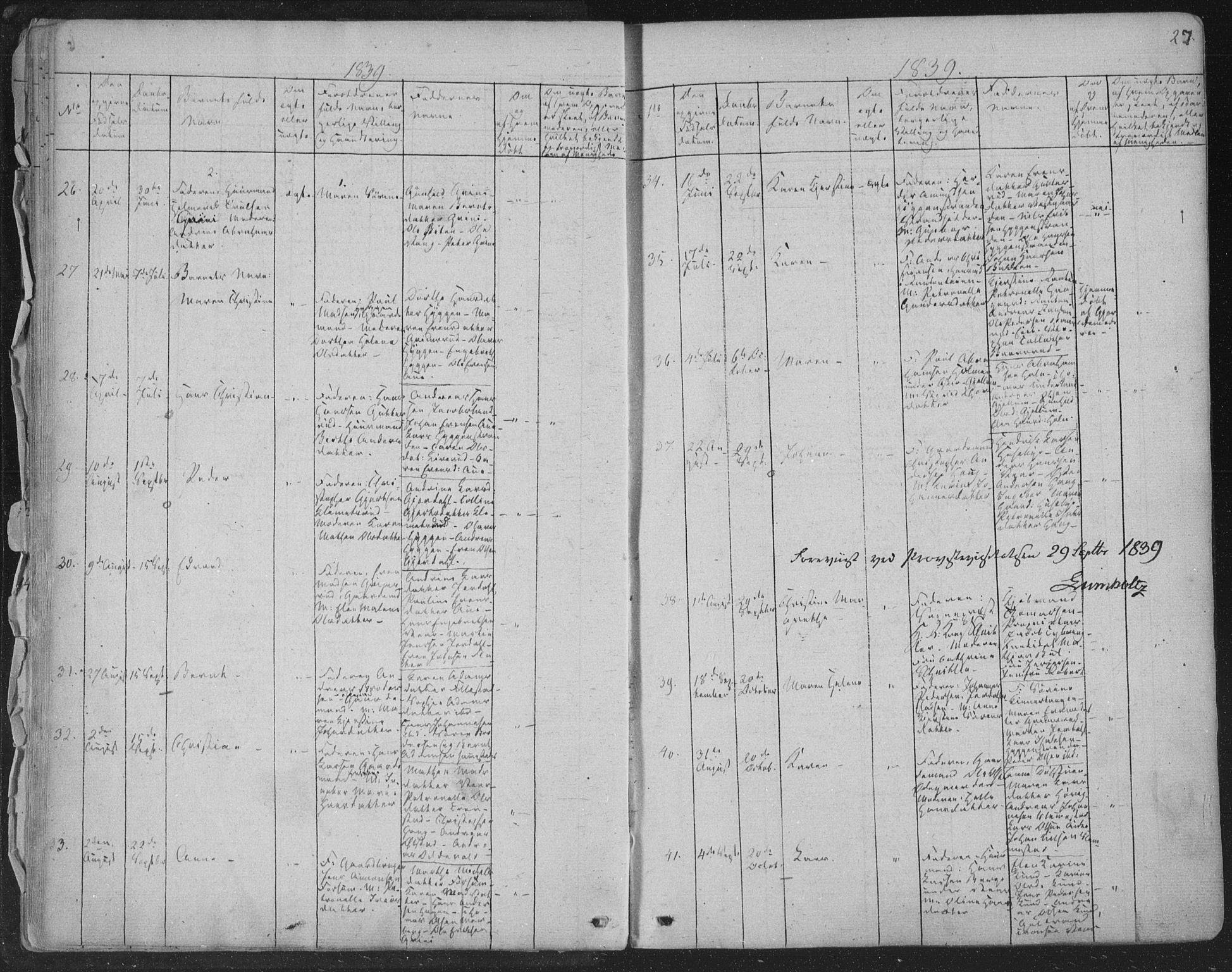 Røyken kirkebøker, AV/SAKO-A-241/F/Fa/L0005: Parish register (official) no. 5, 1833-1856, p. 27