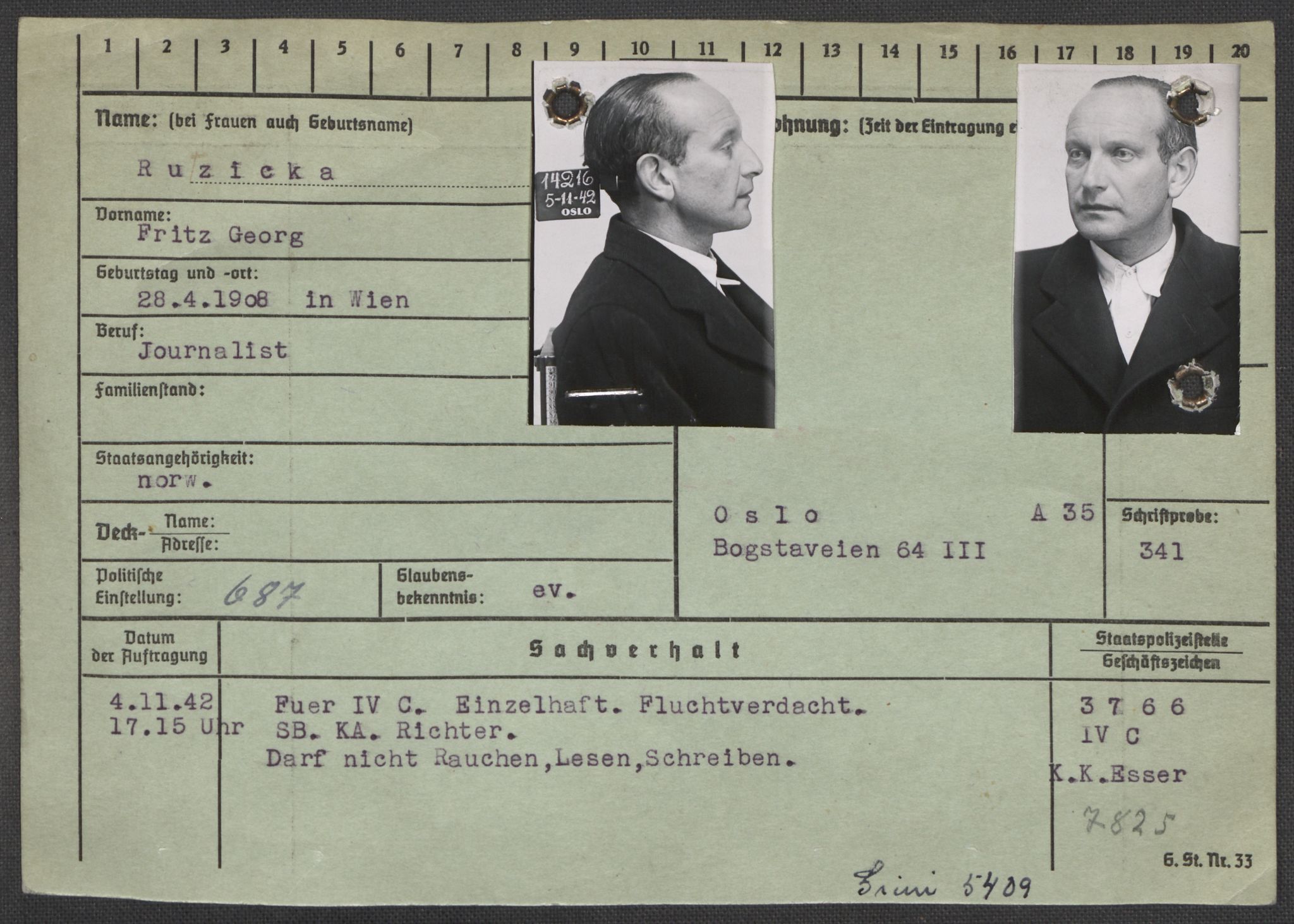 Befehlshaber der Sicherheitspolizei und des SD, AV/RA-RAFA-5969/E/Ea/Eaa/L0009: Register over norske fanger i Møllergata 19: Ru-Sy, 1940-1945, p. 90