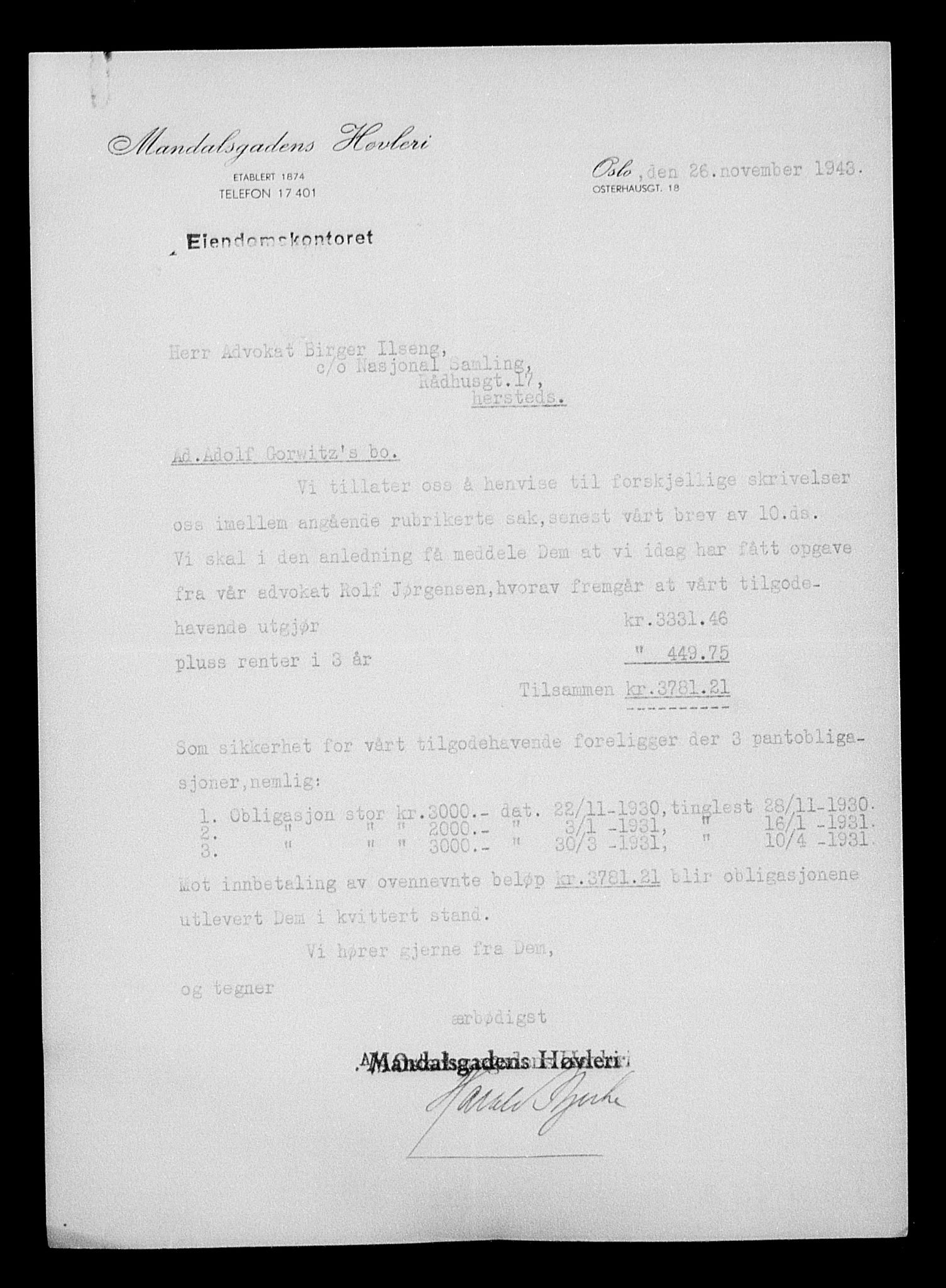 Justisdepartementet, Tilbakeføringskontoret for inndratte formuer, AV/RA-S-1564/H/Hc/Hcc/L0940: --, 1945-1947, p. 200