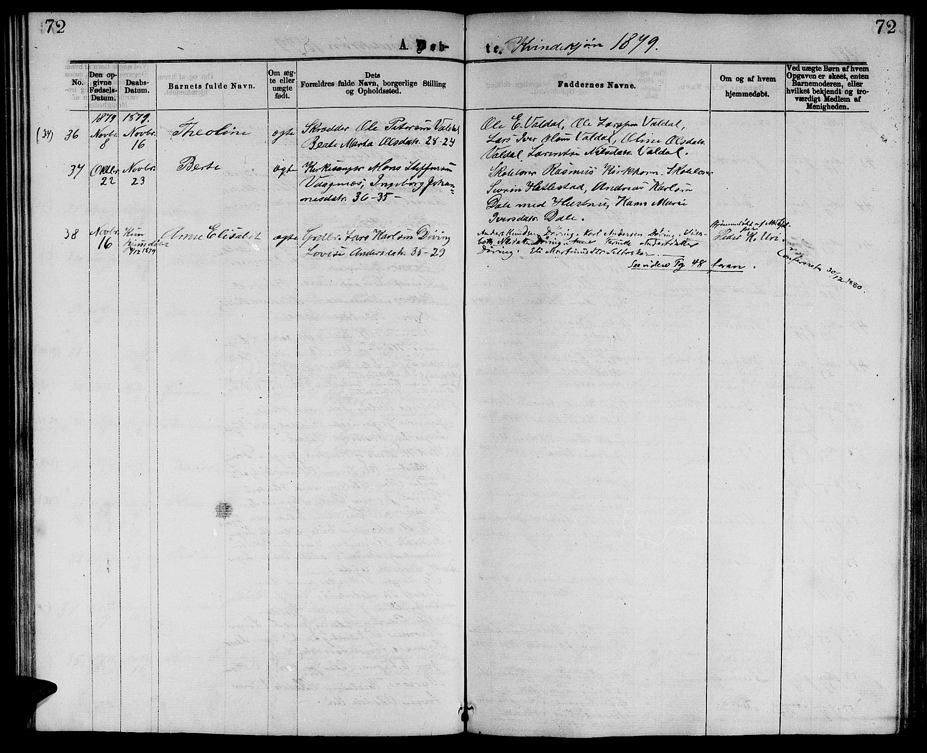 Ministerialprotokoller, klokkerbøker og fødselsregistre - Møre og Romsdal, SAT/A-1454/519/L0262: Parish register (copy) no. 519C03, 1866-1884, p. 72