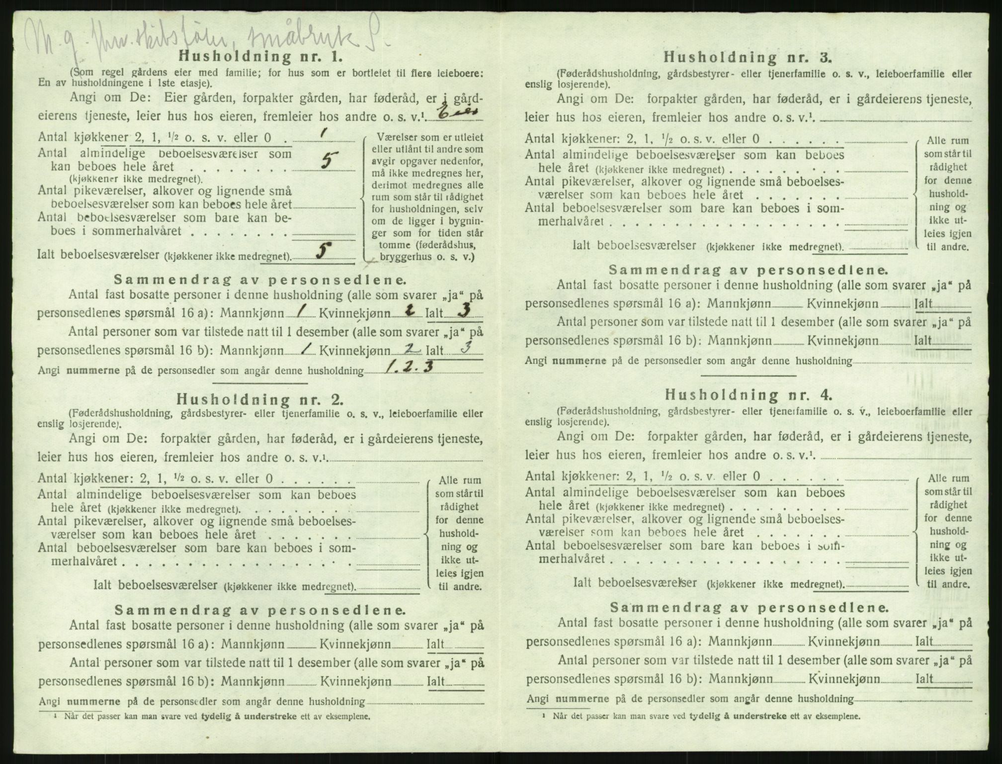 SAK, 1920 census for Flosta, 1920, p. 107