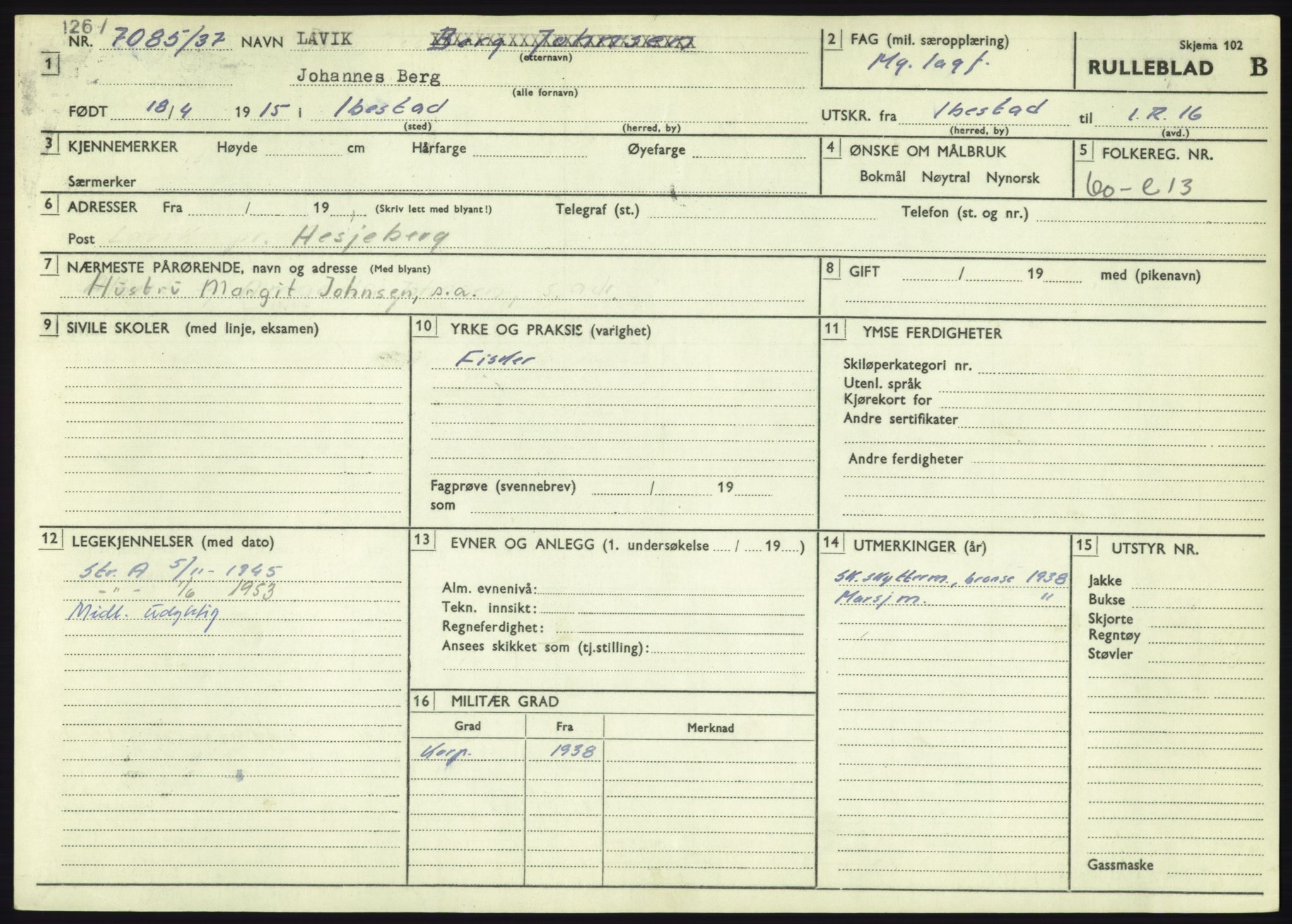 Forsvaret, Troms infanteriregiment nr. 16, AV/RA-RAFA-3146/P/Pa/L0021: Rulleblad for regimentets menige mannskaper, årsklasse 1937, 1937, p. 693