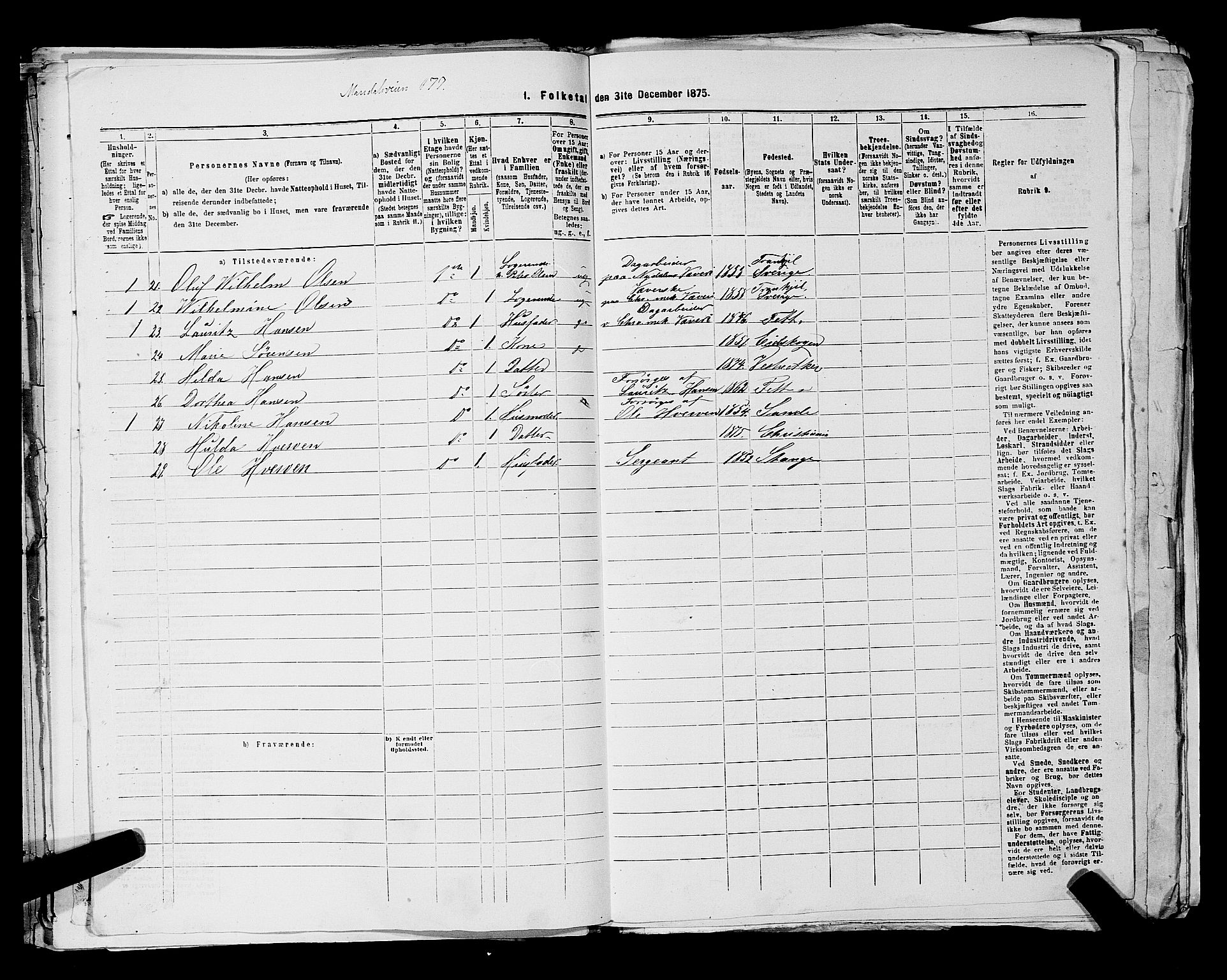 RA, 1875 census for 0301 Kristiania, 1875, p. 6390