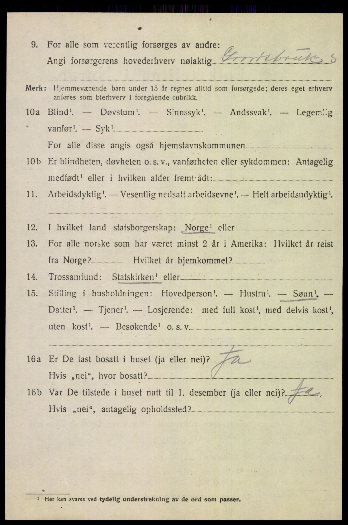 SAH, 1920 census for Tolga, 1920, p. 8452