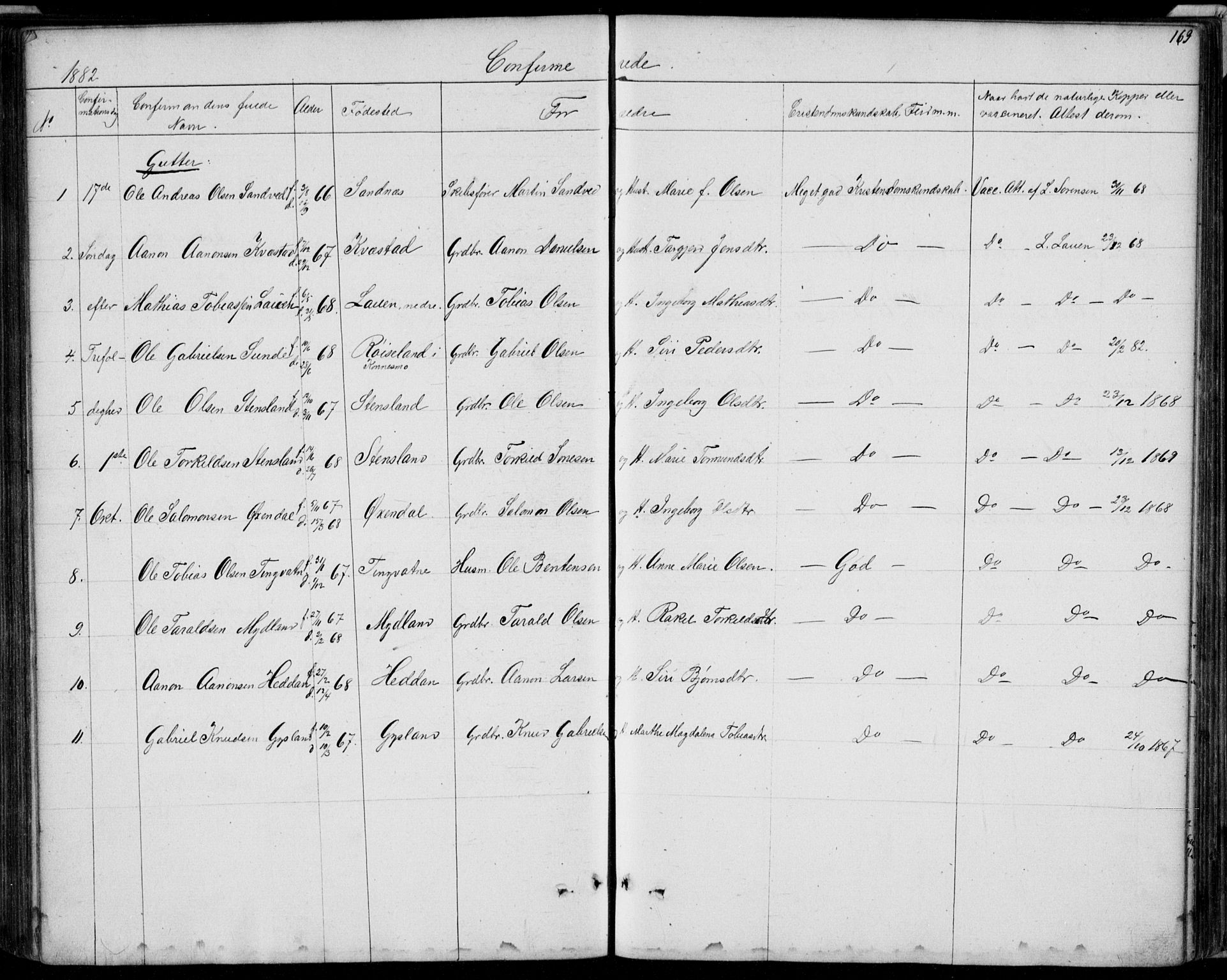 Hægebostad sokneprestkontor, AV/SAK-1111-0024/F/Fb/Fba/L0002: Parish register (copy) no. B 2, 1851-1882, p. 163