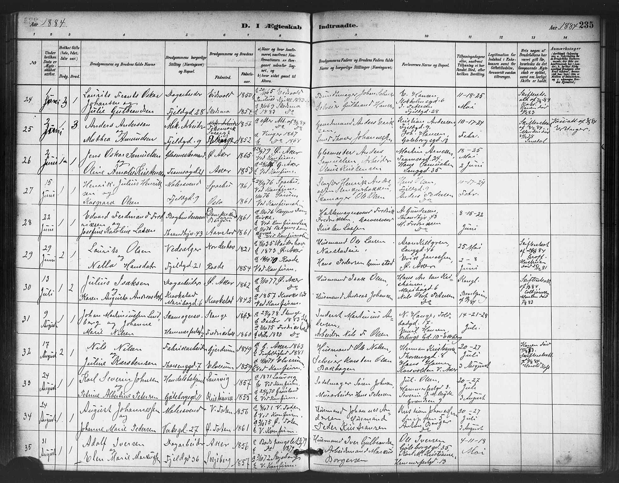 Petrus prestekontor Kirkebøker, AV/SAO-A-10872/G/Ga/L0001: Parish register (copy) no. 1, 1880-1887, p. 235