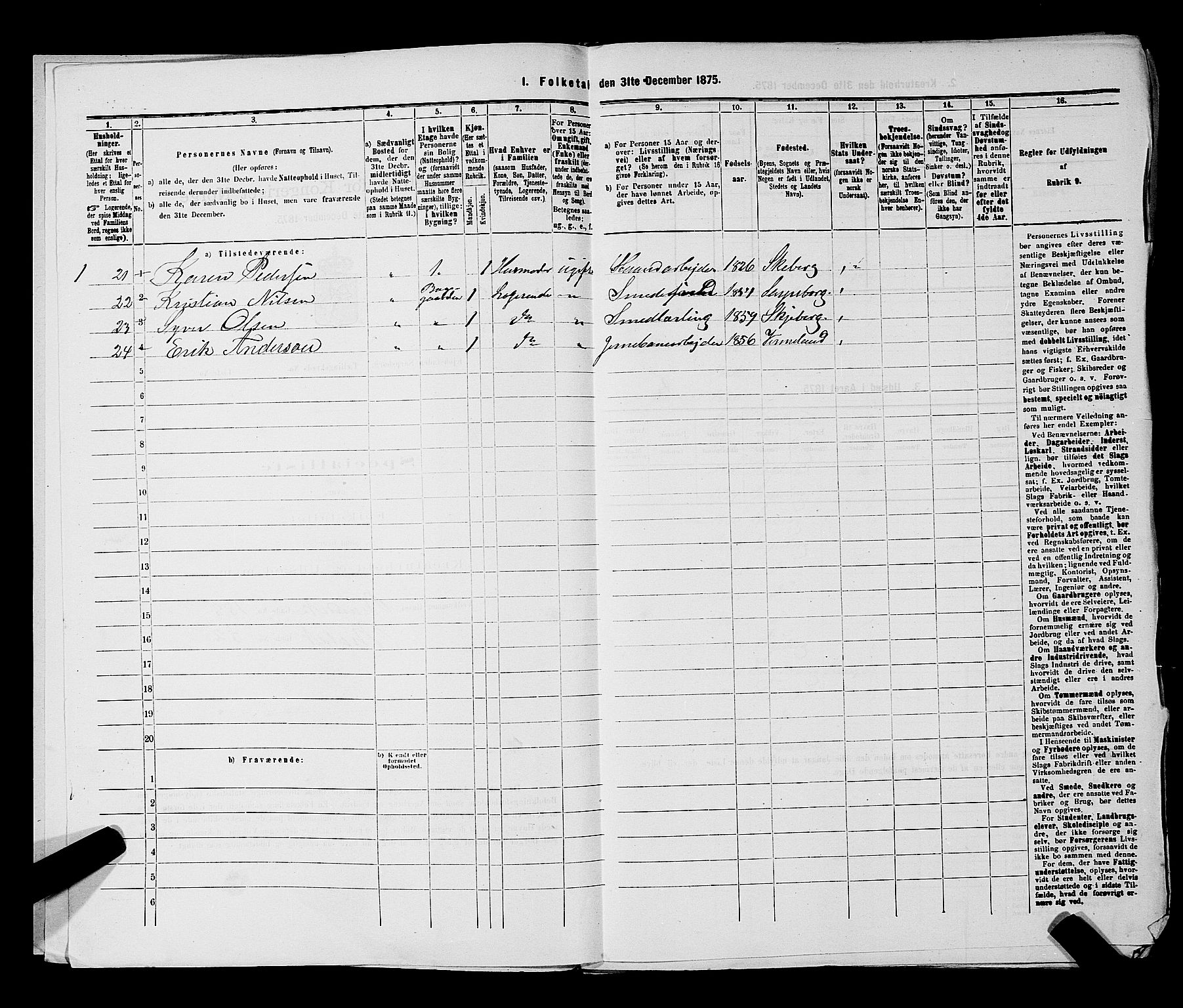 RA, 1875 census for 0102P Sarpsborg, 1875, p. 296