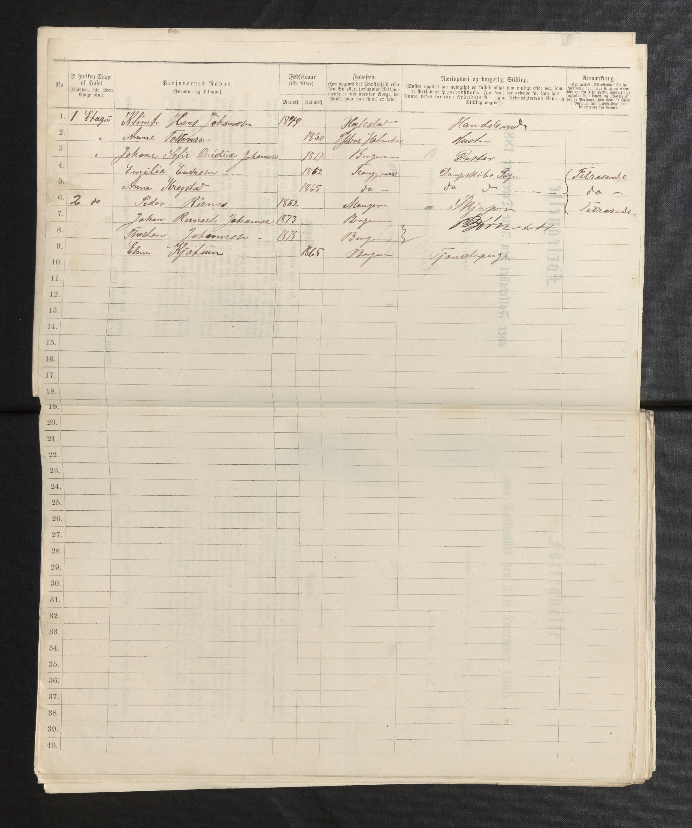 SAB, 1885 census for 1301 Bergen, 1885, p. 2246