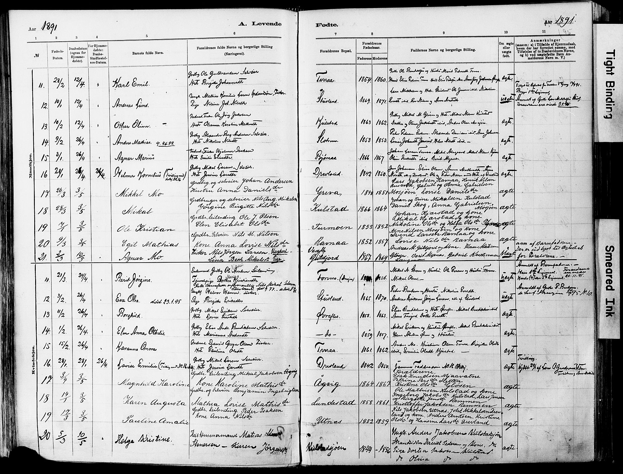 Ministerialprotokoller, klokkerbøker og fødselsregistre - Nordland, SAT/A-1459/820/L0295: Parish register (official) no. 820A16, 1880-1896, p. 95