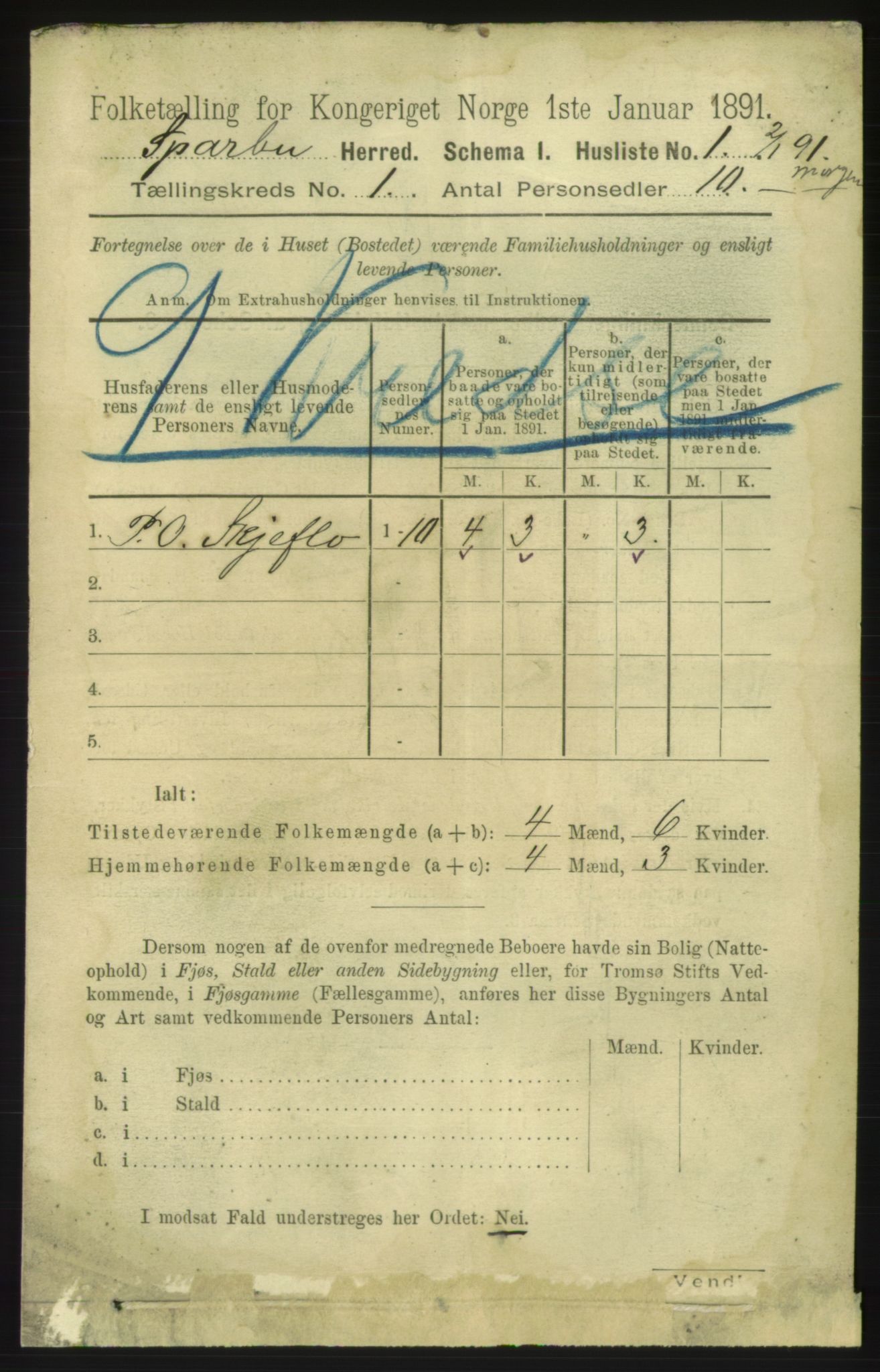 RA, 1891 census for 1731 Sparbu, 1891, p. 25