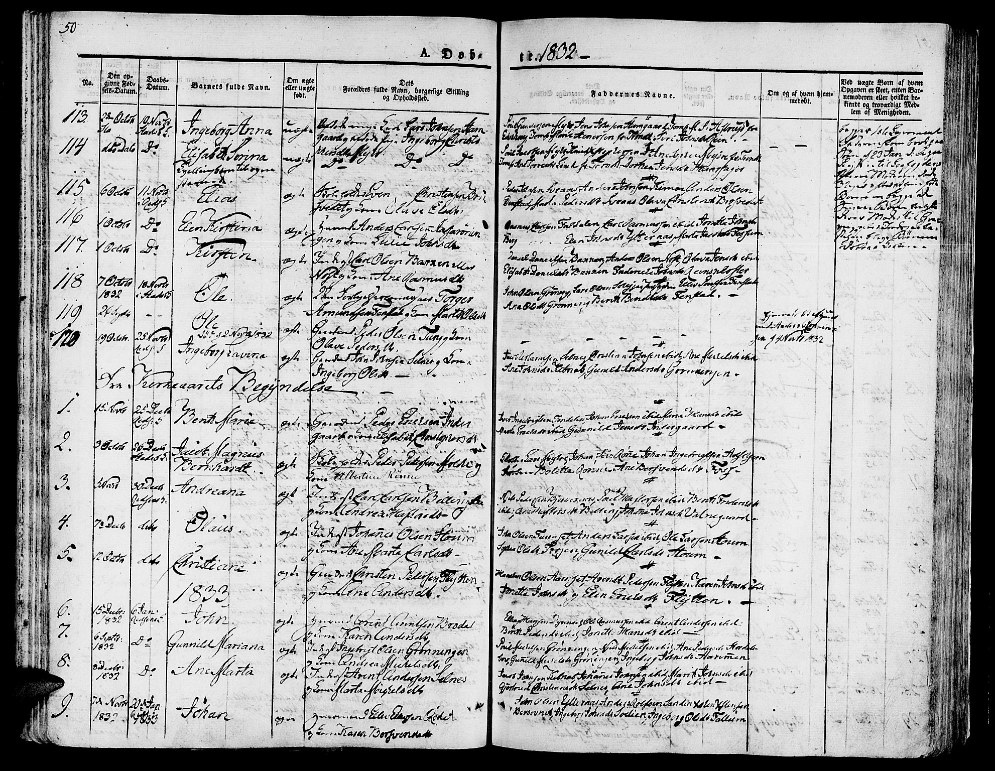 Ministerialprotokoller, klokkerbøker og fødselsregistre - Sør-Trøndelag, SAT/A-1456/646/L0609: Parish register (official) no. 646A07, 1826-1838, p. 50
