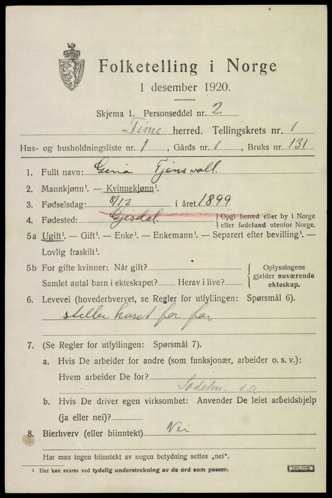 SAST, 1920 census for Time, 1920, p. 1277