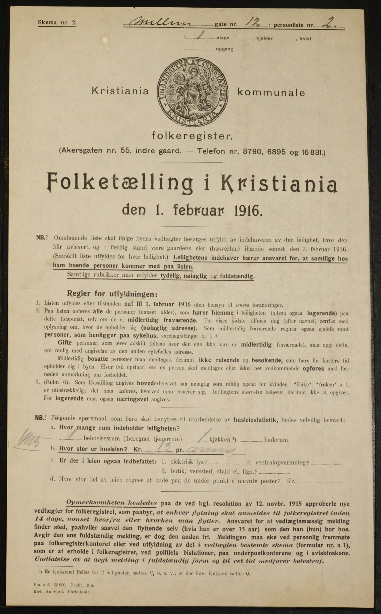 OBA, Municipal Census 1916 for Kristiania, 1916, p. 66779