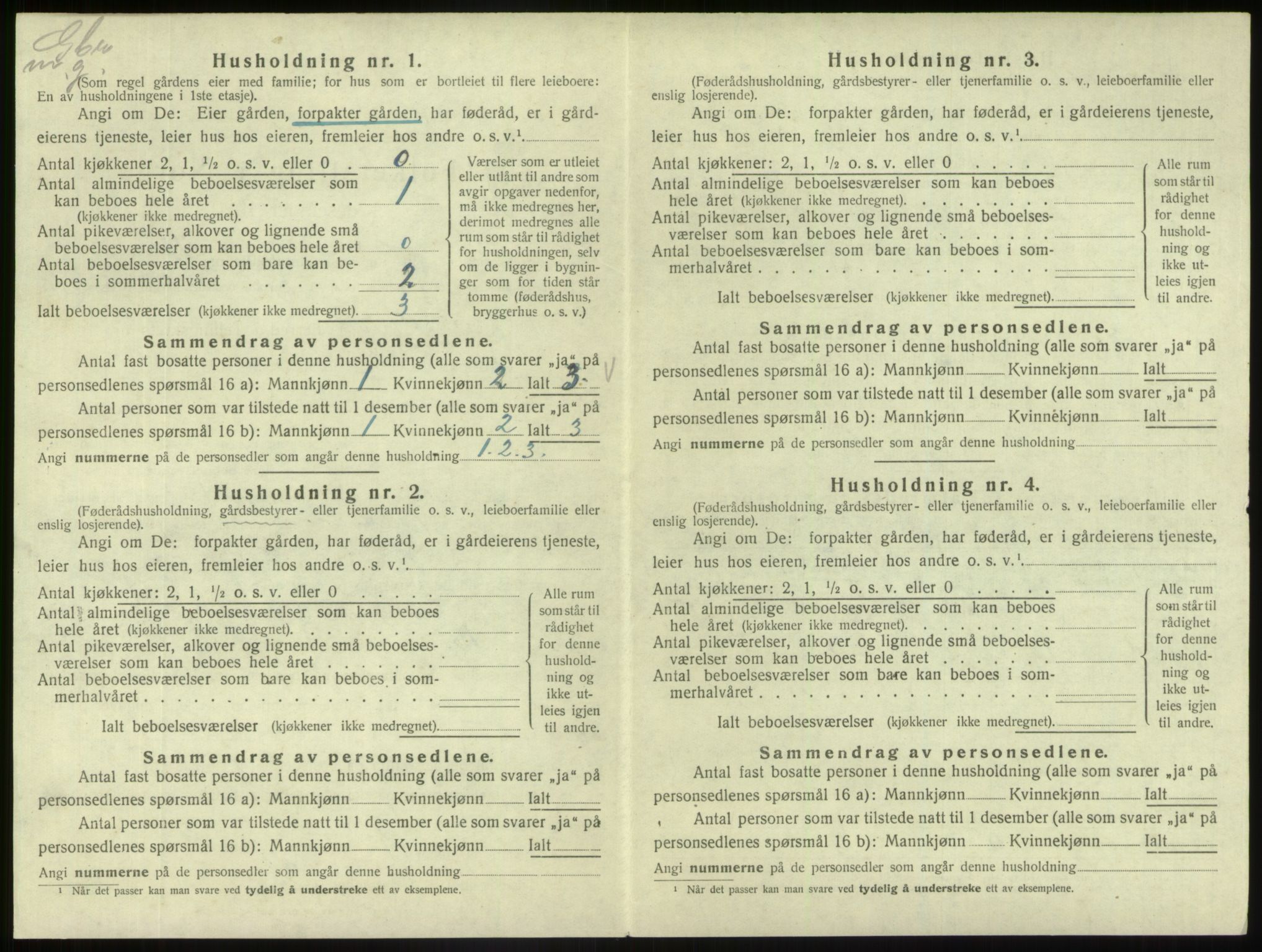 SAB, 1920 census for Fjaler, 1920, p. 591