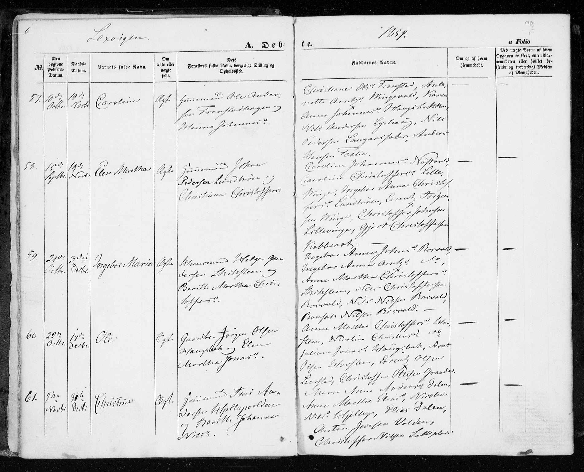 Ministerialprotokoller, klokkerbøker og fødselsregistre - Nord-Trøndelag, SAT/A-1458/701/L0008: Parish register (official) no. 701A08 /1, 1854-1863, p. 6