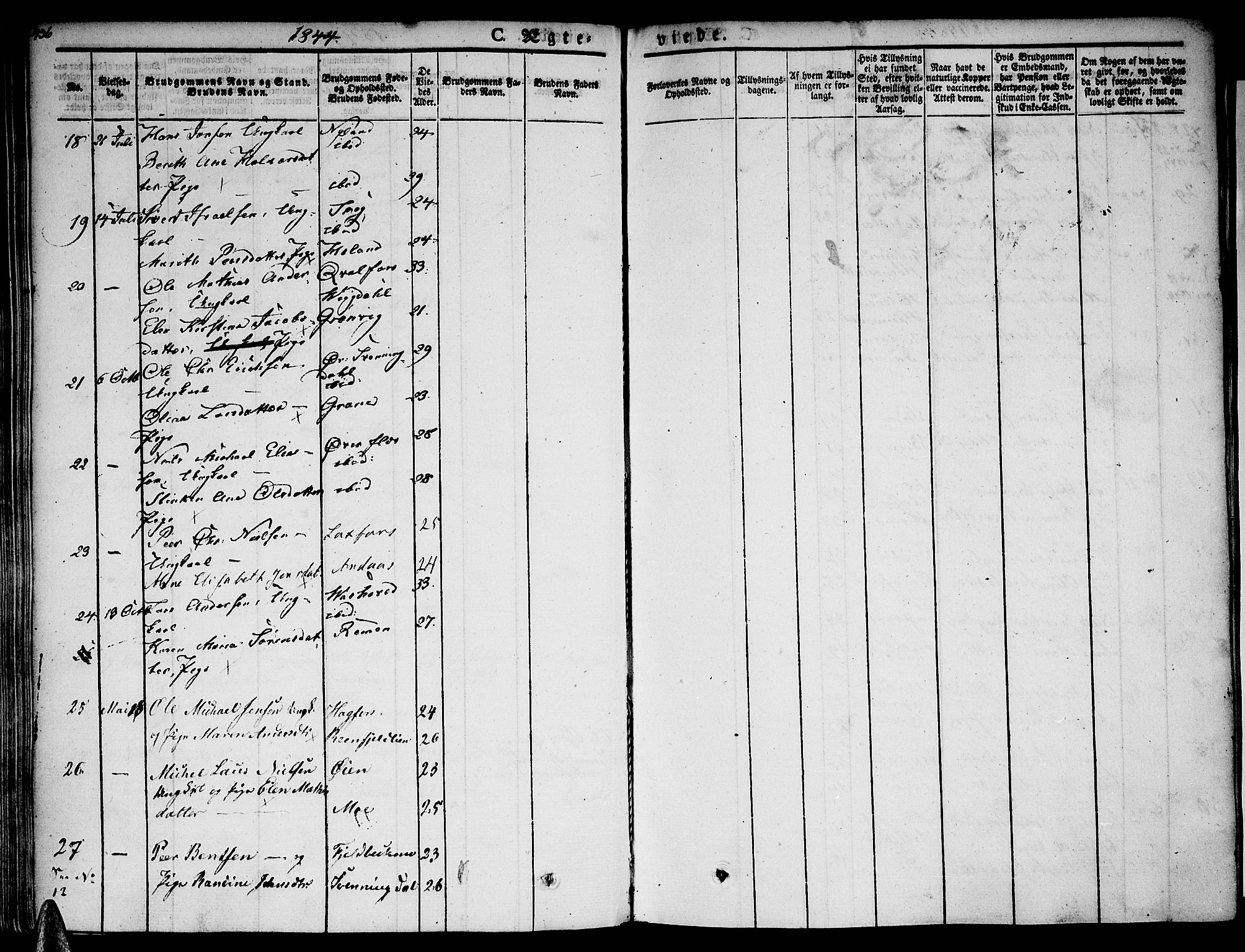 Ministerialprotokoller, klokkerbøker og fødselsregistre - Nordland, SAT/A-1459/820/L0290: Parish register (official) no. 820A11, 1826-1845, p. 436