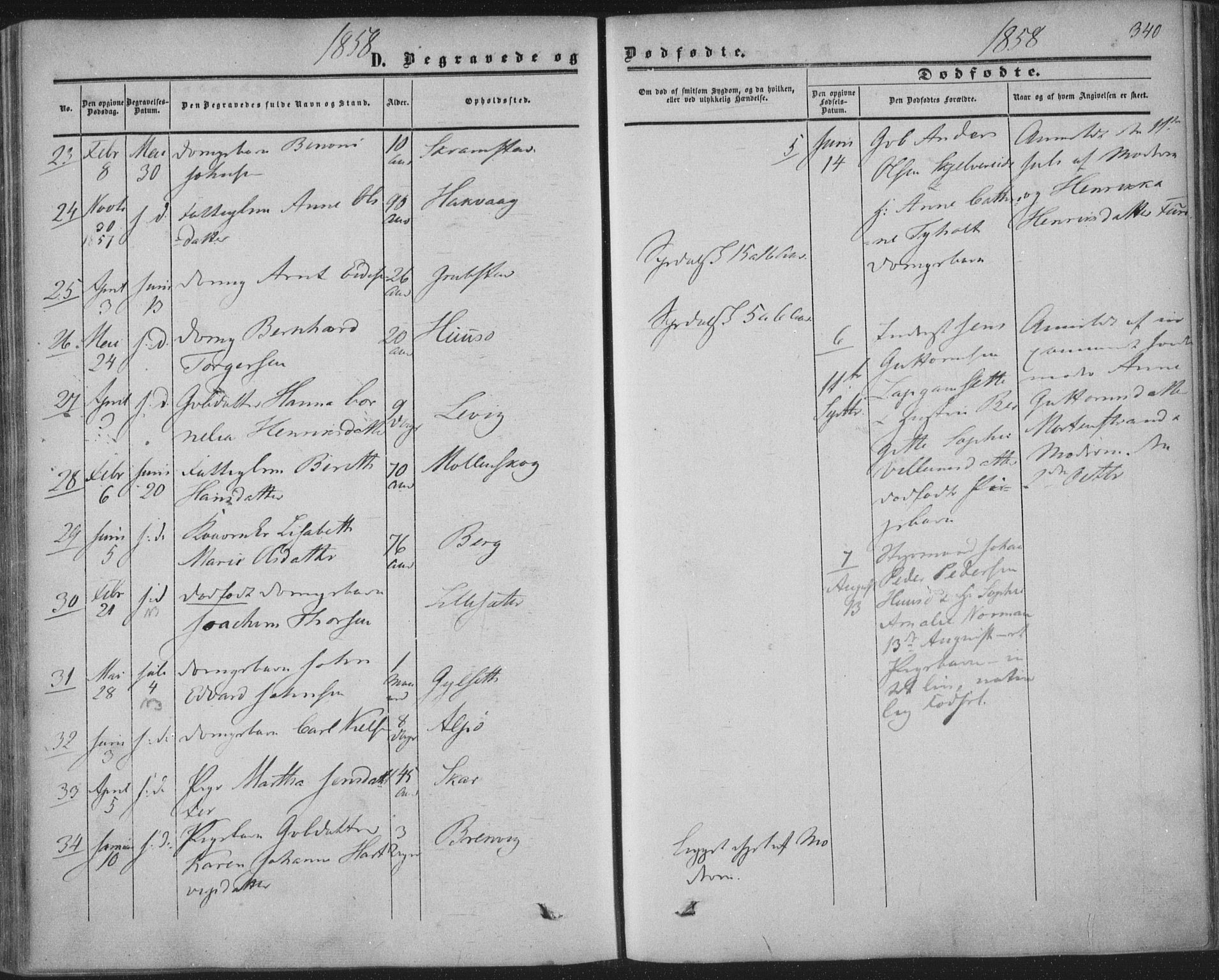 Ministerialprotokoller, klokkerbøker og fødselsregistre - Nordland, AV/SAT-A-1459/855/L0800: Parish register (official) no. 855A08, 1852-1864, p. 340