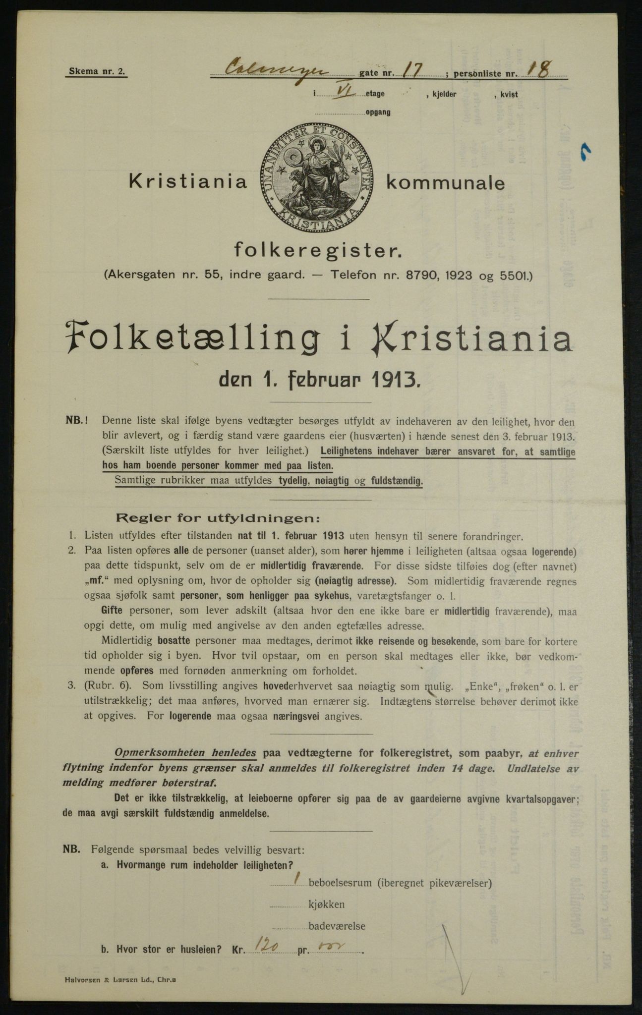 OBA, Municipal Census 1913 for Kristiania, 1913, p. 11572