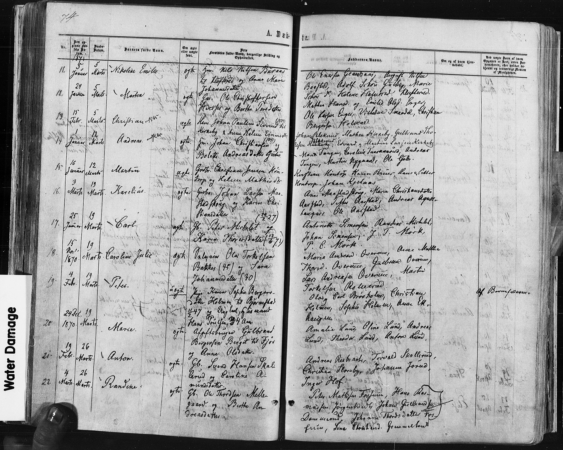 Trøgstad prestekontor Kirkebøker, AV/SAO-A-10925/F/Fa/L0009: Parish register (official) no. I 9, 1865-1877, p. 74