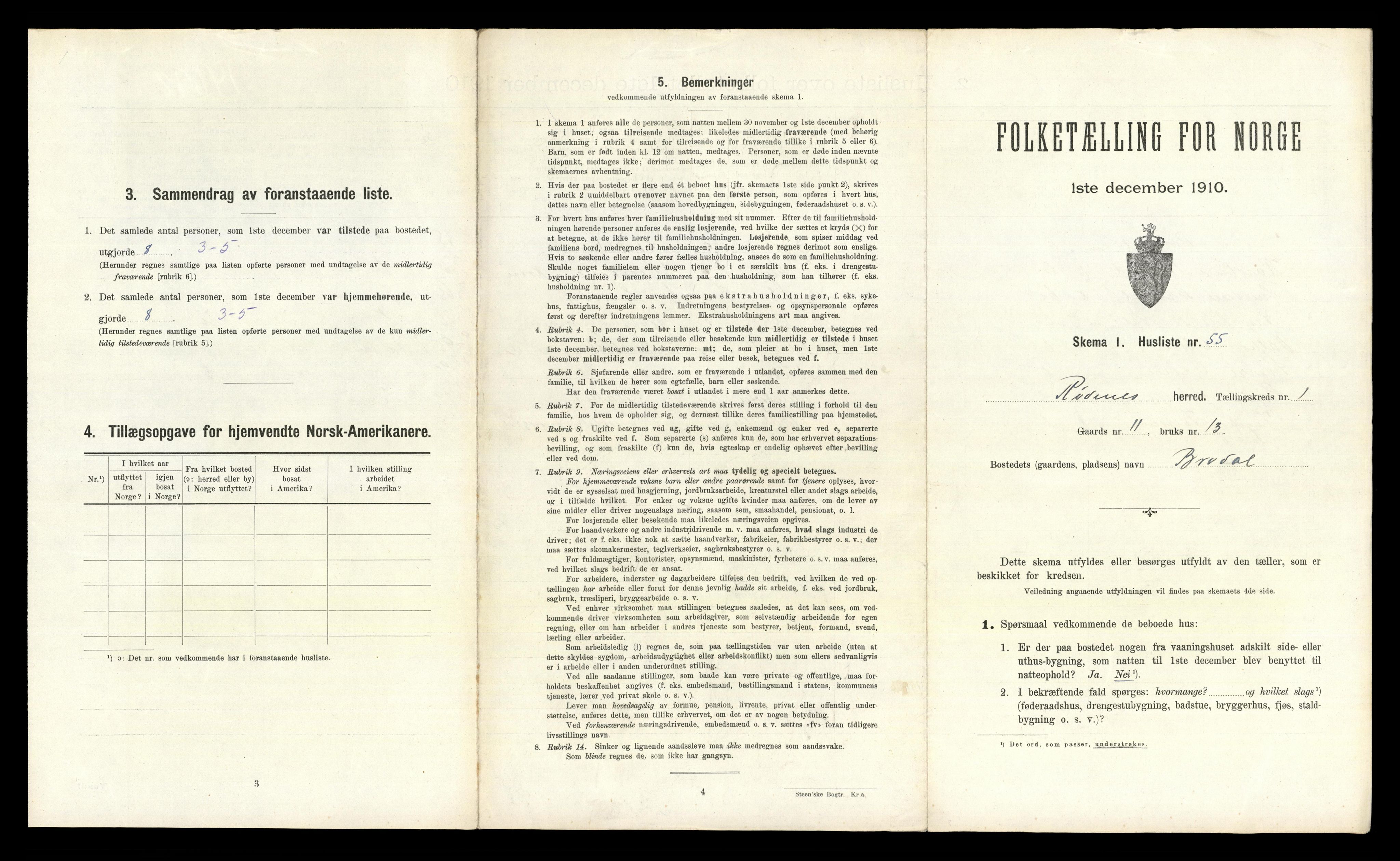 RA, 1910 census for Rødenes, 1910, p. 127