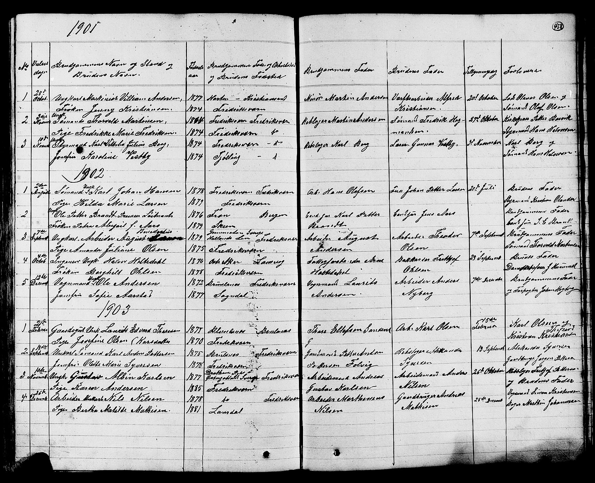 Stavern kirkebøker, SAKO/A-318/G/Ga/L0002: Parish register (copy) no. 2, 1839-1909, p. 458