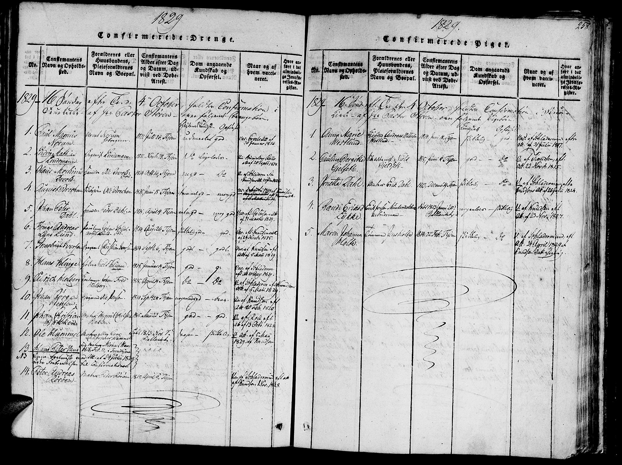 Ministerialprotokoller, klokkerbøker og fødselsregistre - Sør-Trøndelag, SAT/A-1456/602/L0135: Parish register (copy) no. 602C03, 1815-1832, p. 258