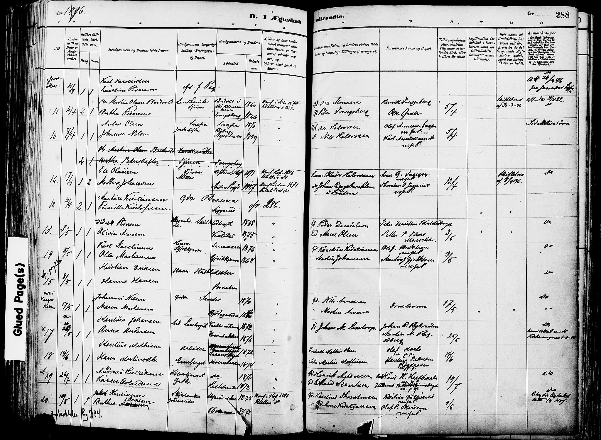 Grue prestekontor, AV/SAH-PREST-036/H/Ha/Haa/L0012: Parish register (official) no. 12, 1881-1897, p. 288