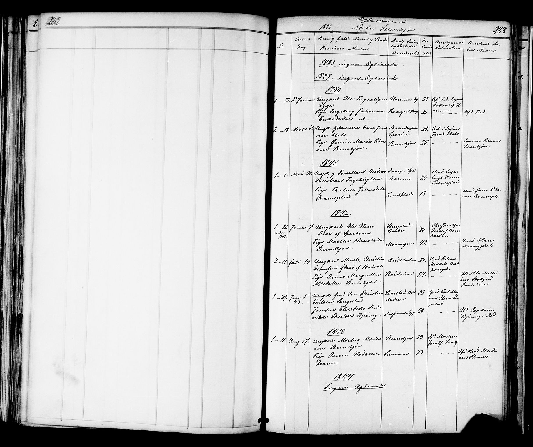 Ministerialprotokoller, klokkerbøker og fødselsregistre - Nord-Trøndelag, SAT/A-1458/739/L0367: Parish register (official) no. 739A01 /2, 1838-1868, p. 232-233