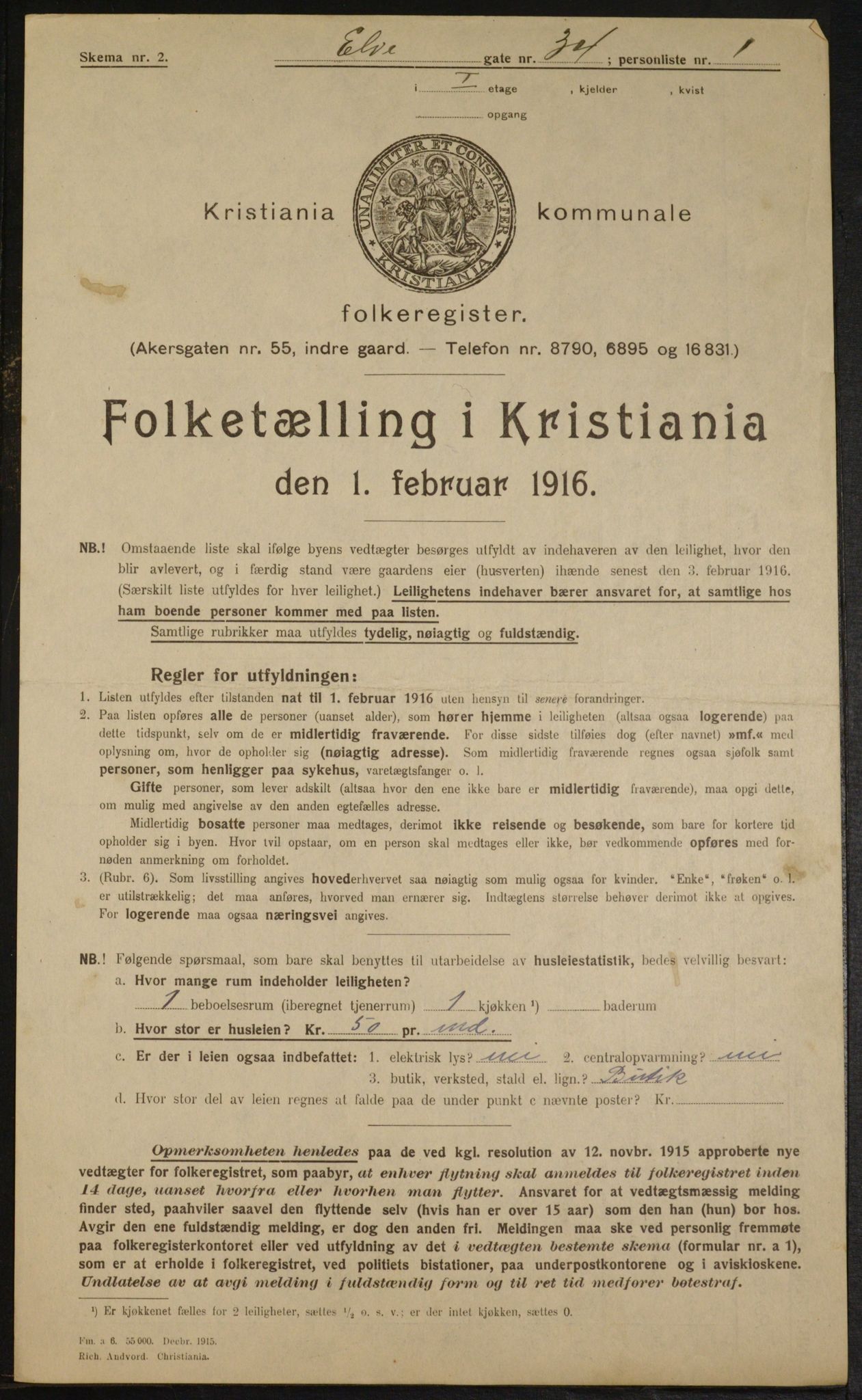 OBA, Municipal Census 1916 for Kristiania, 1916, p. 21328