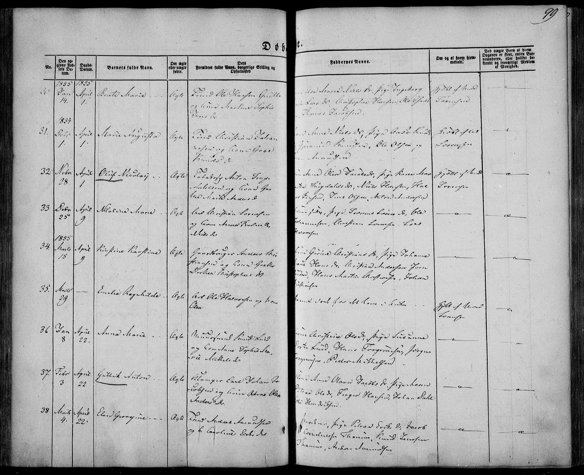 Larvik kirkebøker, AV/SAKO-A-352/F/Fa/L0003: Parish register (official) no. I 3, 1848-1856, p. 99